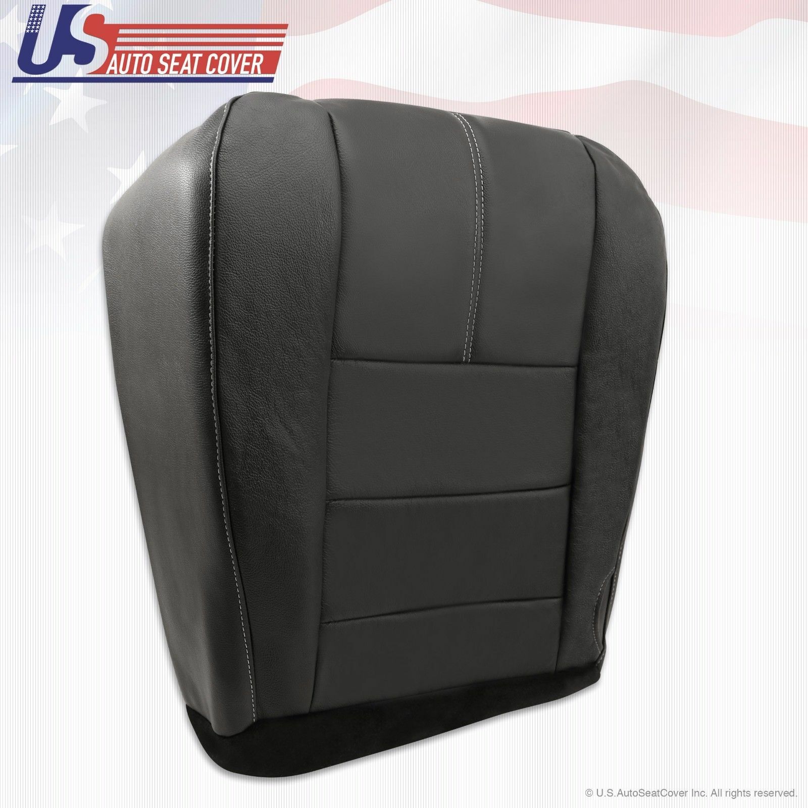 08'-09'-10' Ford F250 Driver Bottom Leather Seat Cover and Foam Seat Cushion-Blk