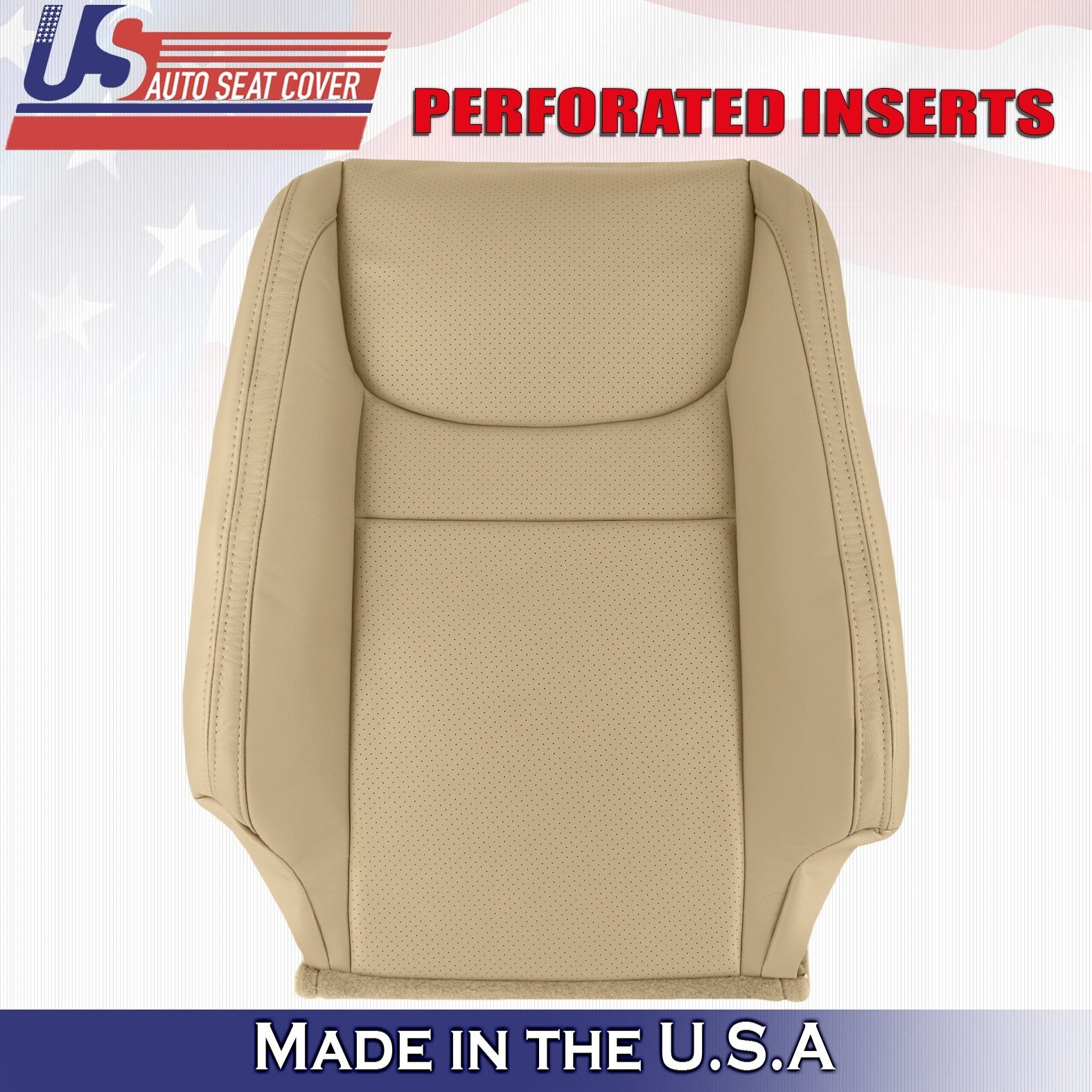 2000 to 2002 For Toyota Highlander Driver &Passenger Top Perf Leather Covers Tan