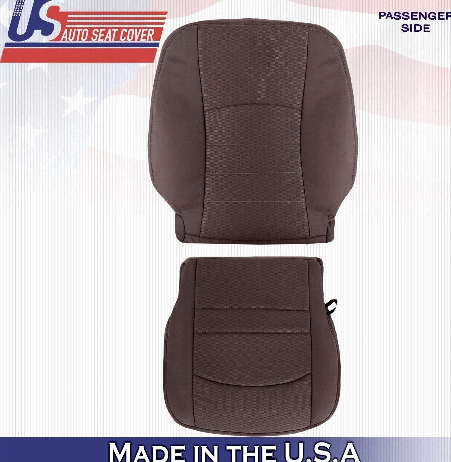 2013 to 2018 For Dodge Ram 5500 SLT Passenger Top Bottom Cloth Seat Covers Brown
