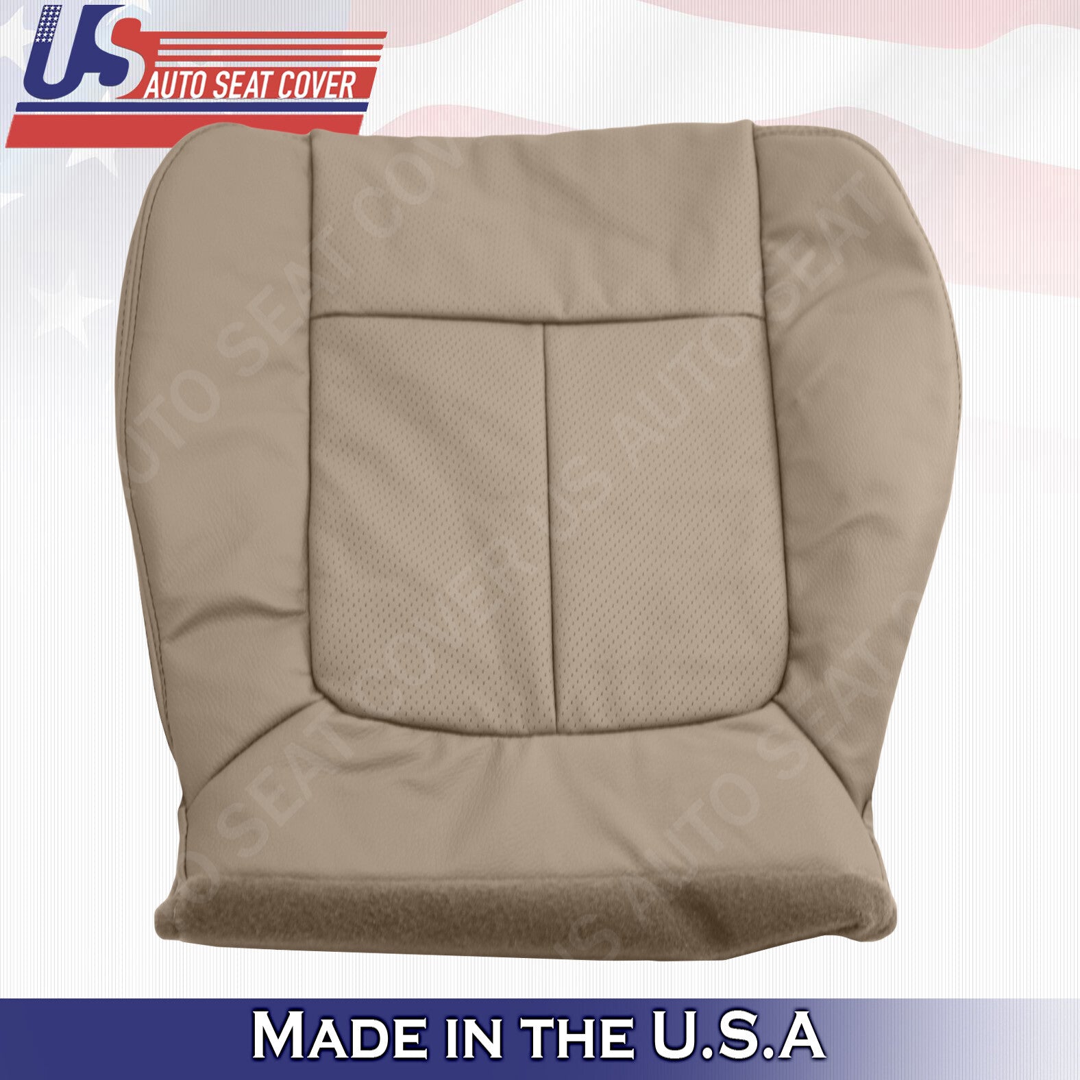 2011 to 2014 Fits Ford F150 Lariat Passenger Bottom Perforated Leather Cover Tan