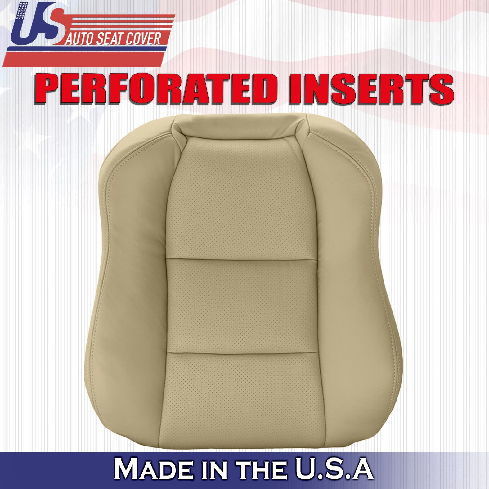 2004 Fits Acura TL Front & Rear Top & Bottom 6PCS Perforated Leather Covers Tan