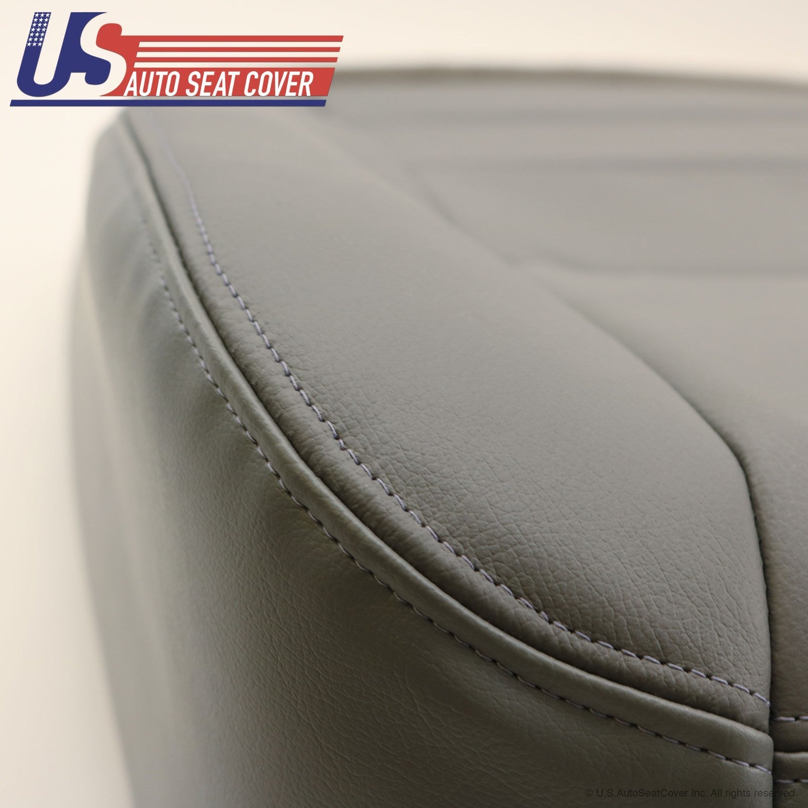 2002-2006-2007 Ford F250, F350 Lariat Passenger Bottom Leather Seat Cover Gray