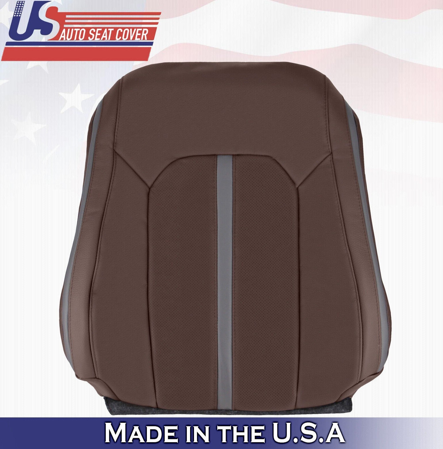 2019 2020 For Ford F150 Platinum Driver Top Perforated Leather Seat Cover Brown