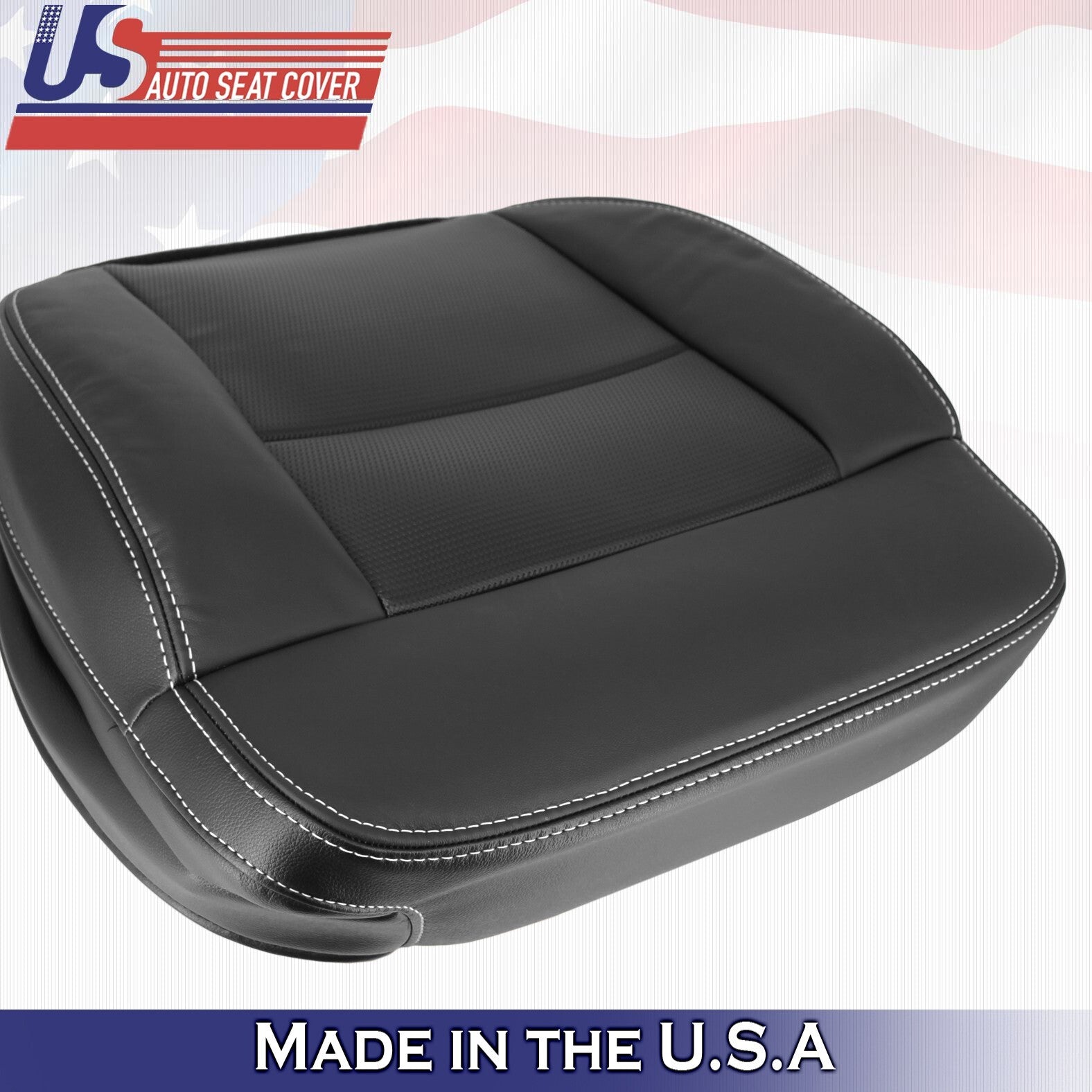2004 to 2008 For Ford F150 Front Passenger Bottom Leather Seat Cover Black