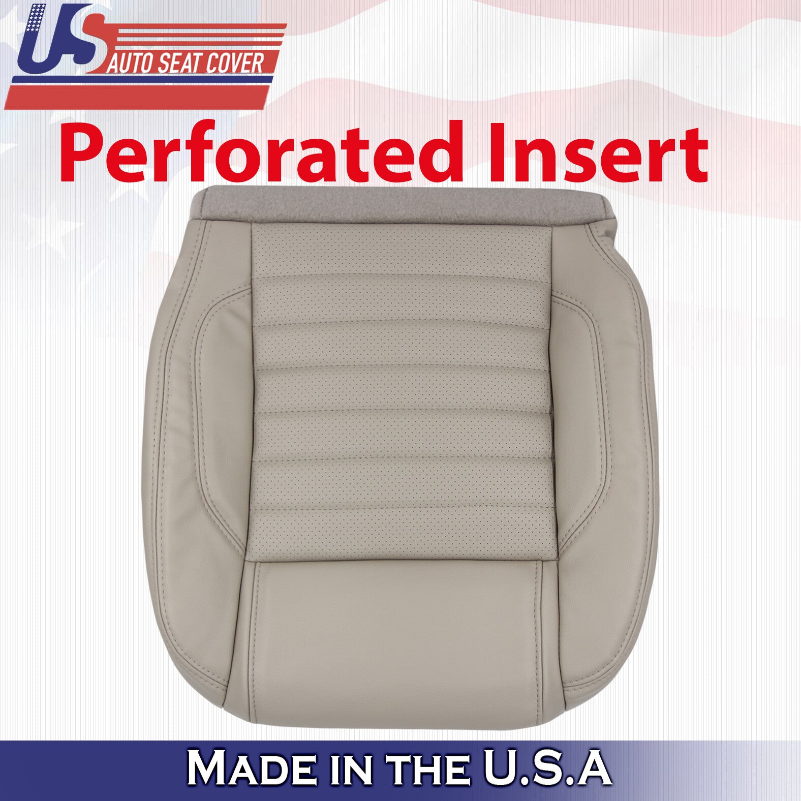 2010 to 2014 For Ford Mustang GT Driver Bottom Perforated Leather Cover Lt Stone