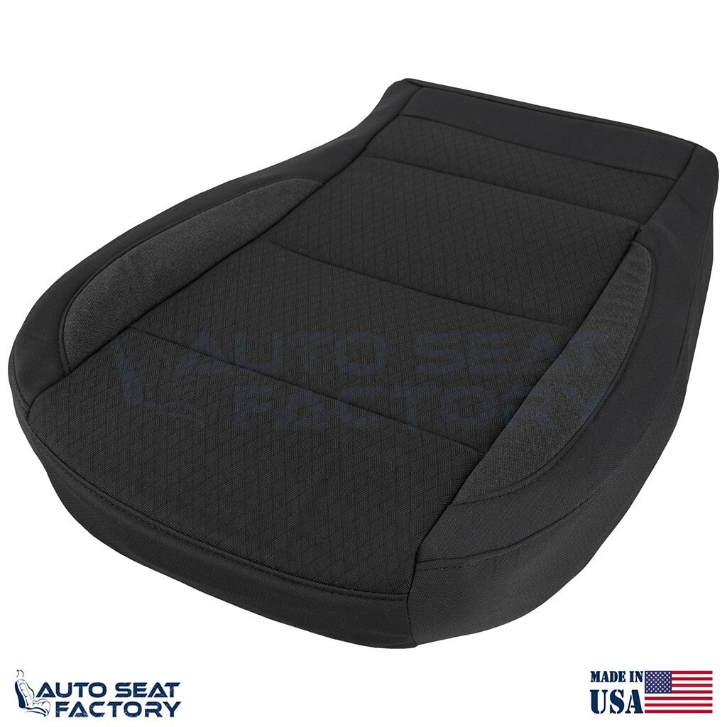 2019 -2023 GMC Sierra Driver & Passenger Bottom Black Cloth Seat Covers (Square)