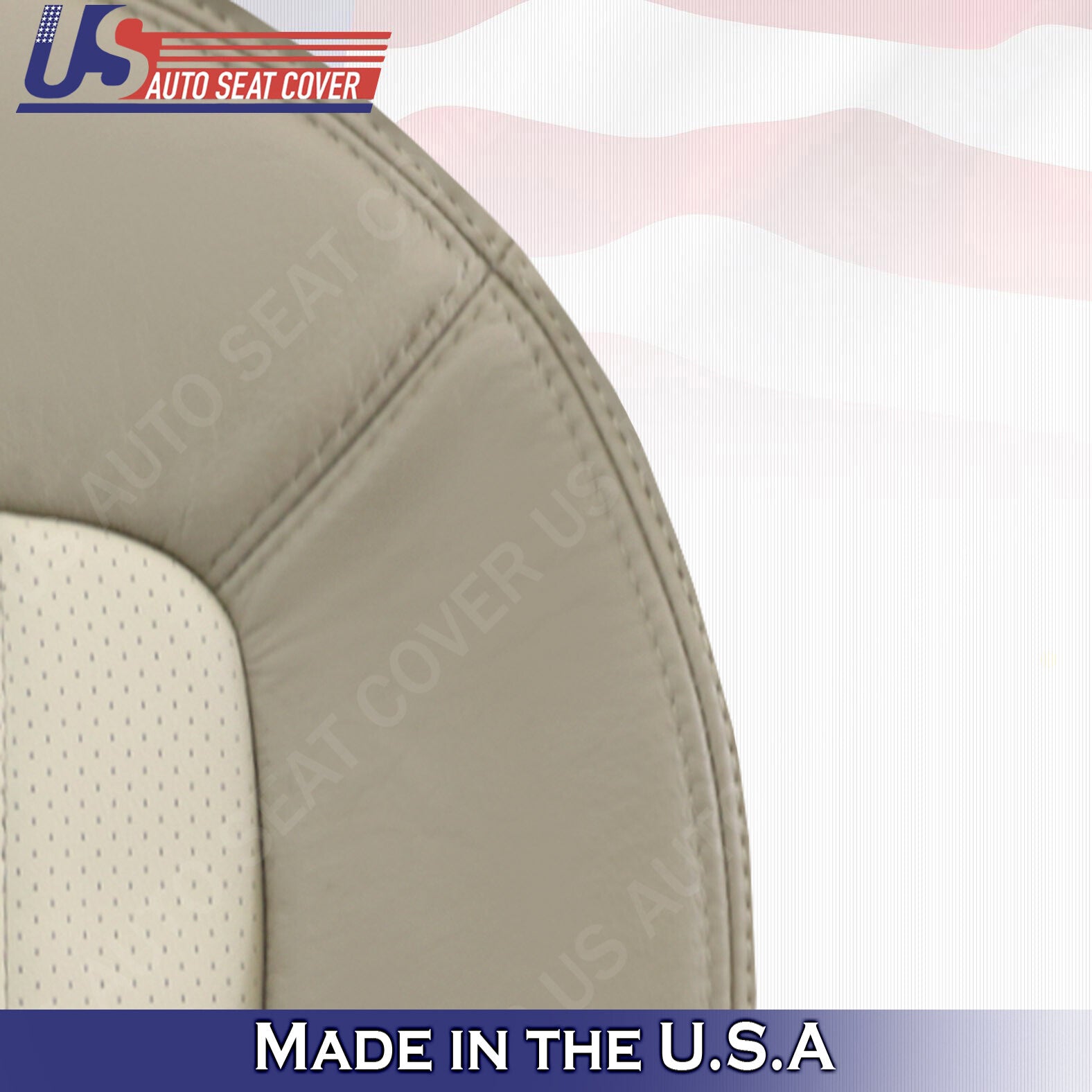 2002 - 2005 Mercury Mountaineer PASSENGER Bottom Perf. Leather Cover 2-tone Tan