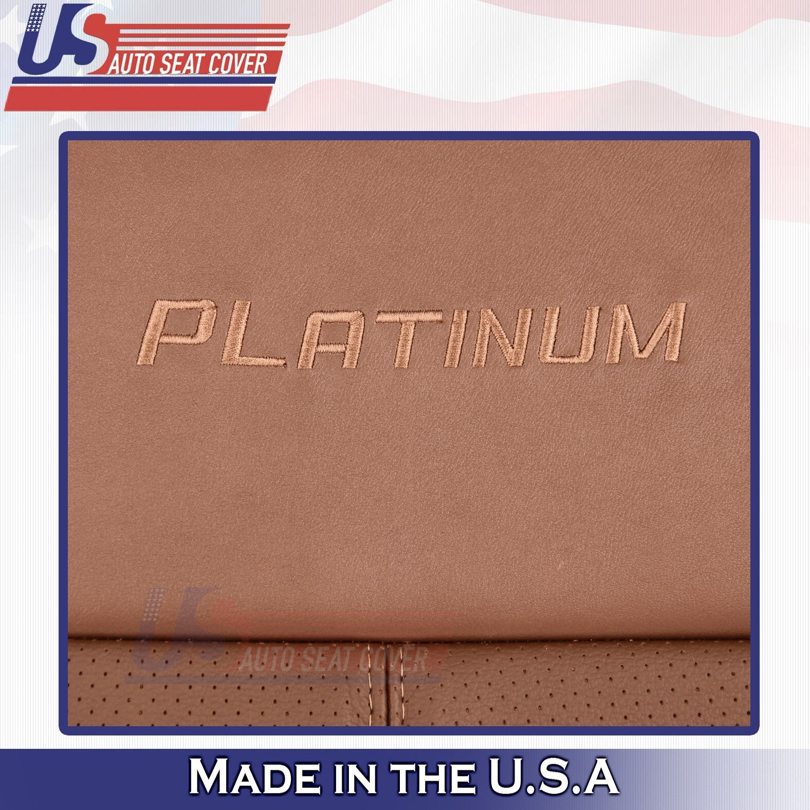 2013 to 2016 For Ford F450 Platinum Passenger Top & Bottom Leather Covers Brown