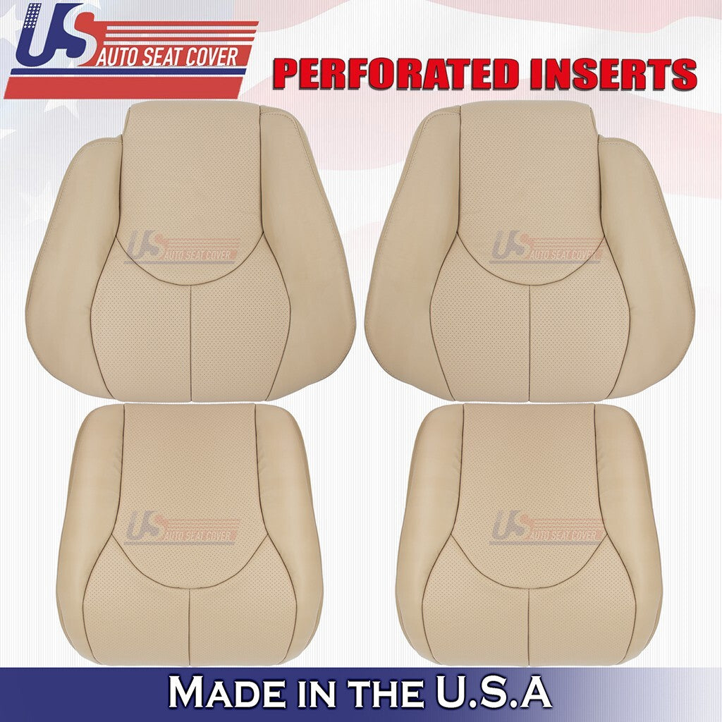1996 to 2002 Fits Mercedes Benz SL320 Front Set Bottoms &Tops Leather Cover Tan