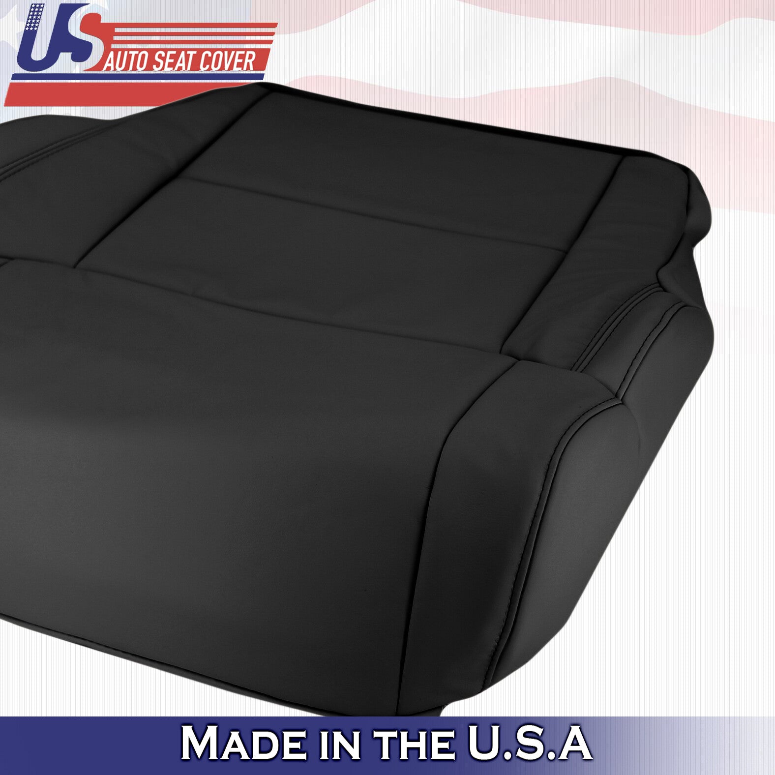 Fits 2014 to 2020 Toyota Tundra Front Passenger Bottom Leather Seat Cover Black