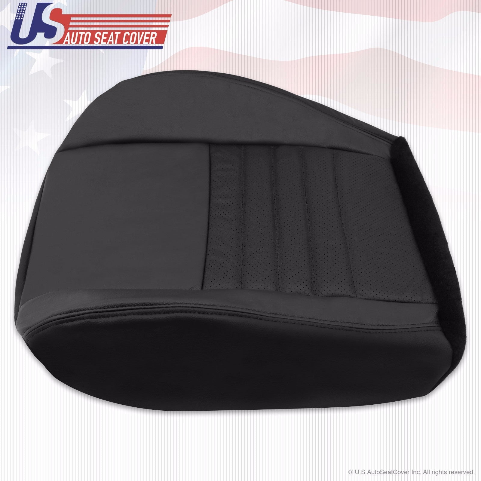 2002 2003 2004 Ford Mustang Driver Bottom Perforated Leather Seat Cover Black