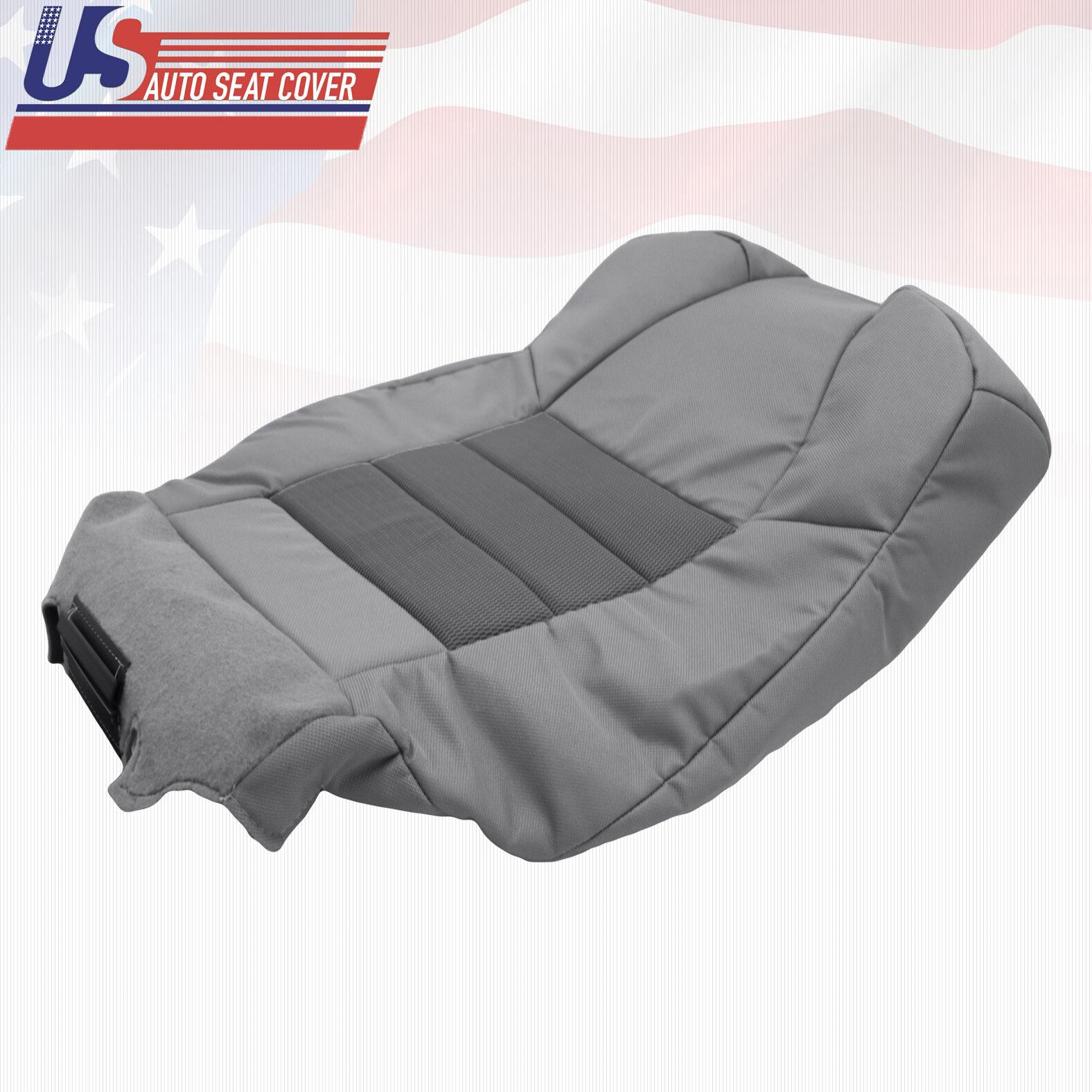 Fits 2003-2007 Ford F-250 XLT Super-cab Driver Top Seat Cover Cloth Gray 2-tone