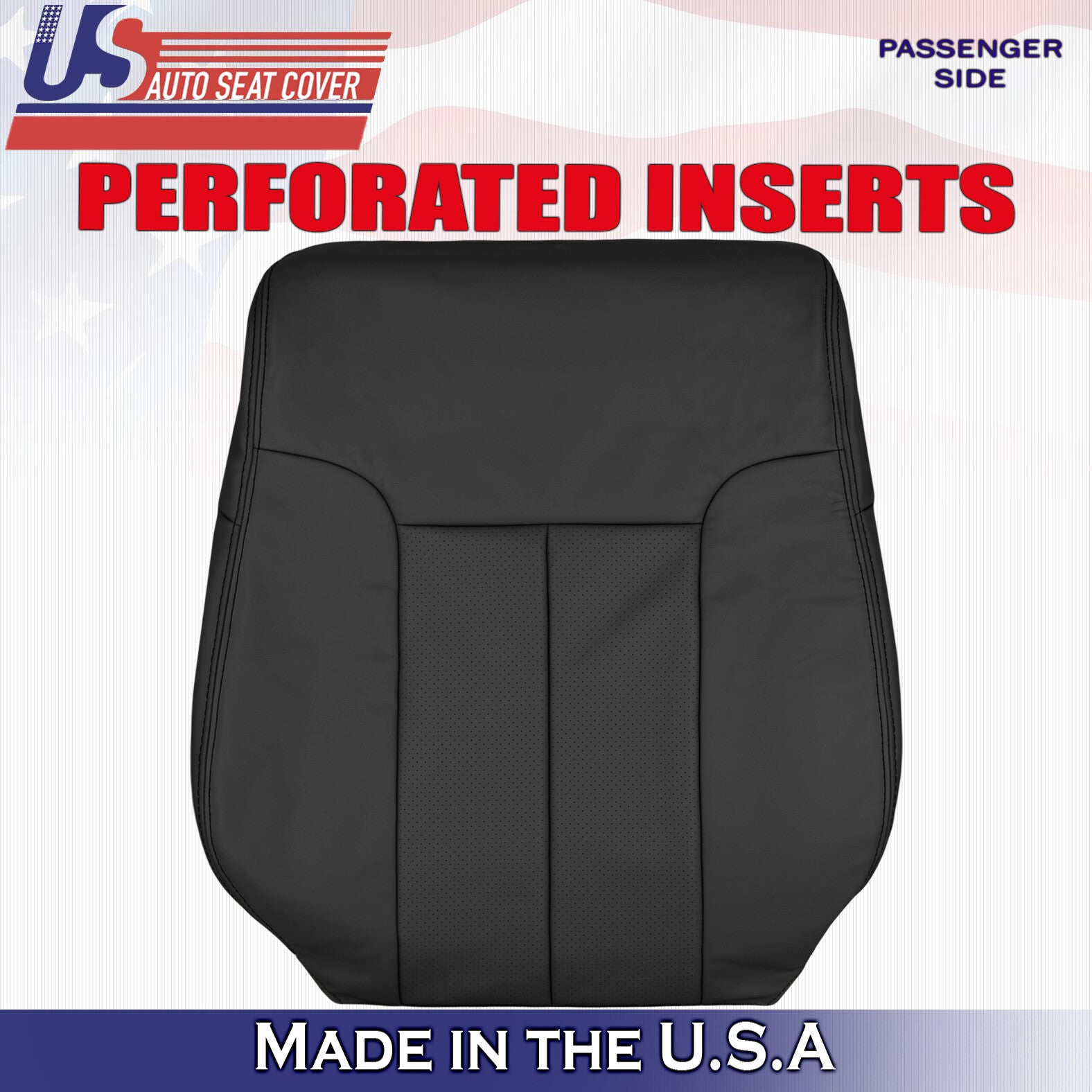 2011 2012 2013 2014 For Ford F150 Passenger Top Perf Leather Seat Cover Black