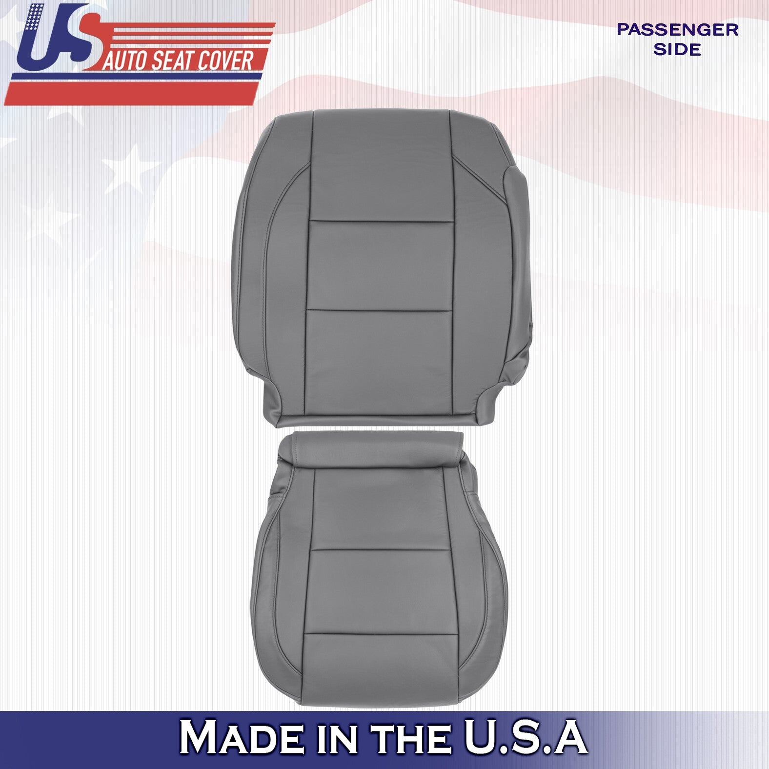 2005 to 2015 For Nissan Armada Titan Passenger Top & Bottom Leather Covers Gray