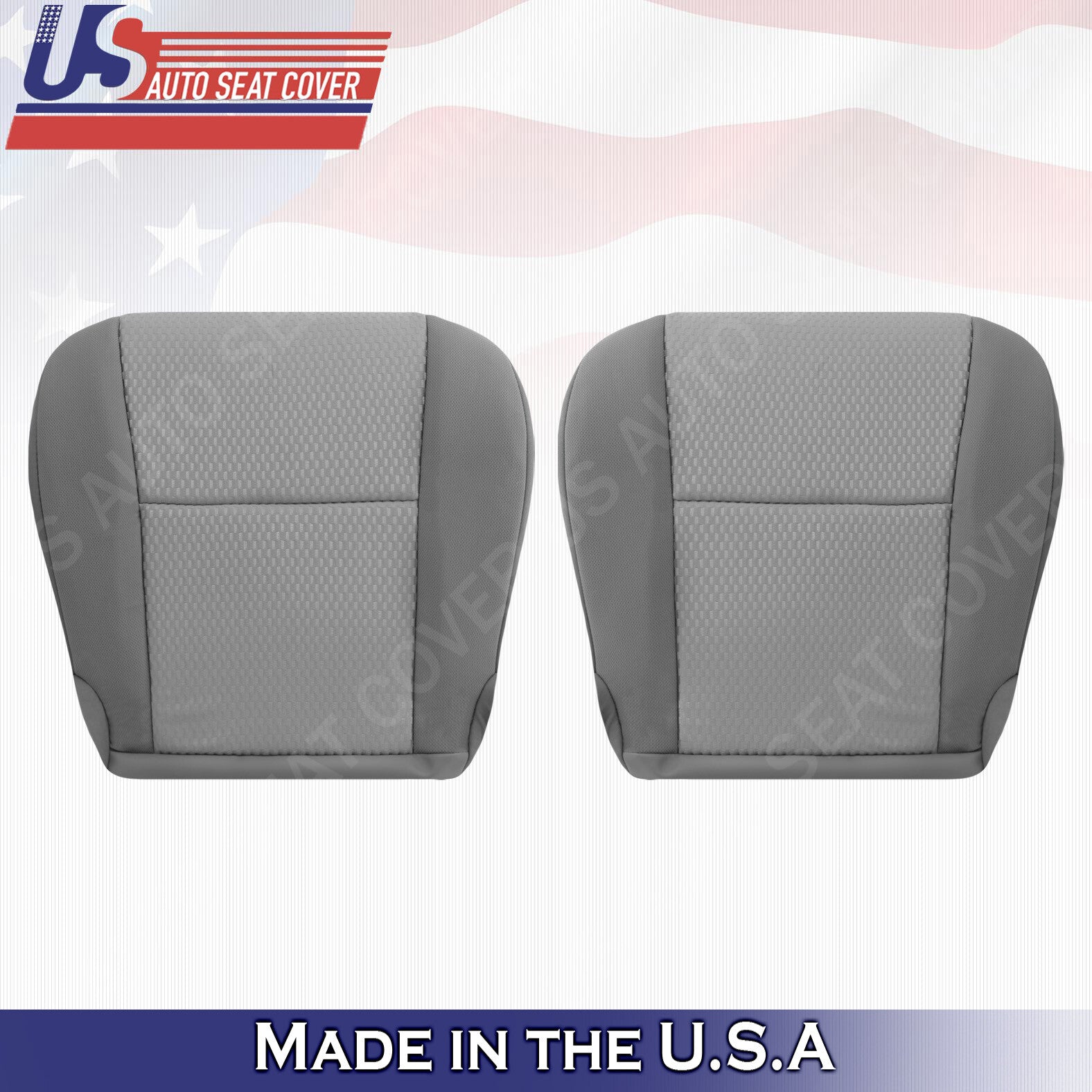 Replacement for 2011-2015 Toyota Tacoma Bottoms Cloth Seat Cover In 2-Tone Gray