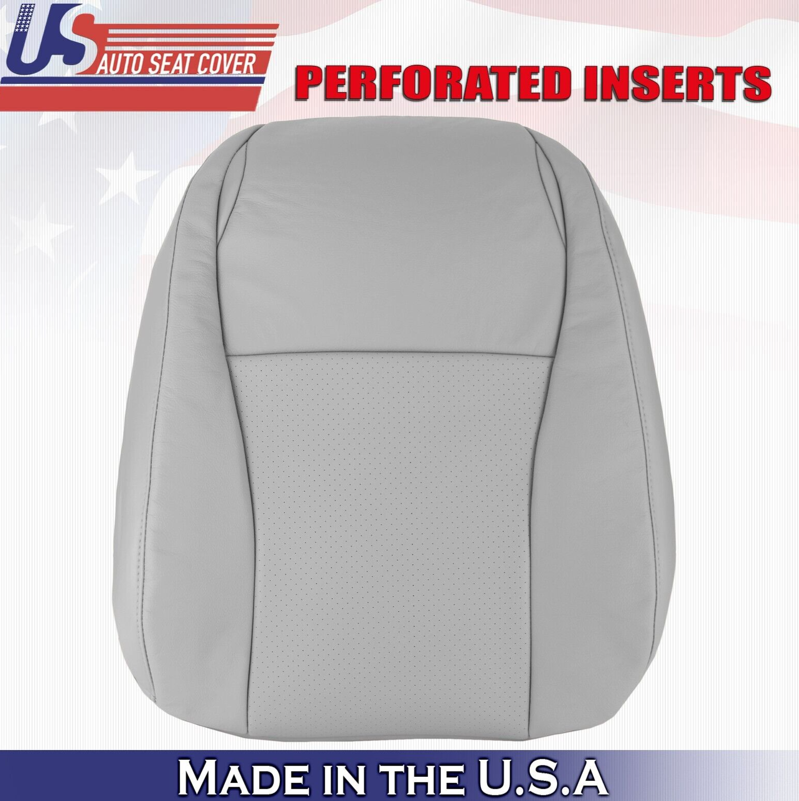 2008 2009 For Toyota Highlander Driver Top Perforated Leather Seat Cover Gray