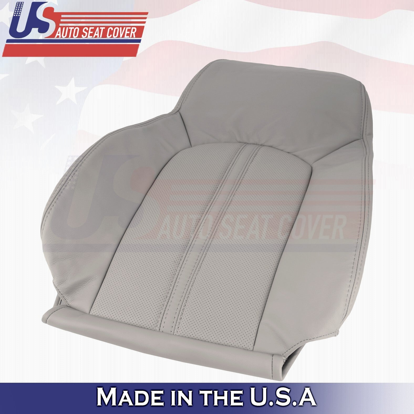 2008 to 2013 For Cadillac CTS Front 2 Top & 2 Bottom Leather Seat Covers Gray