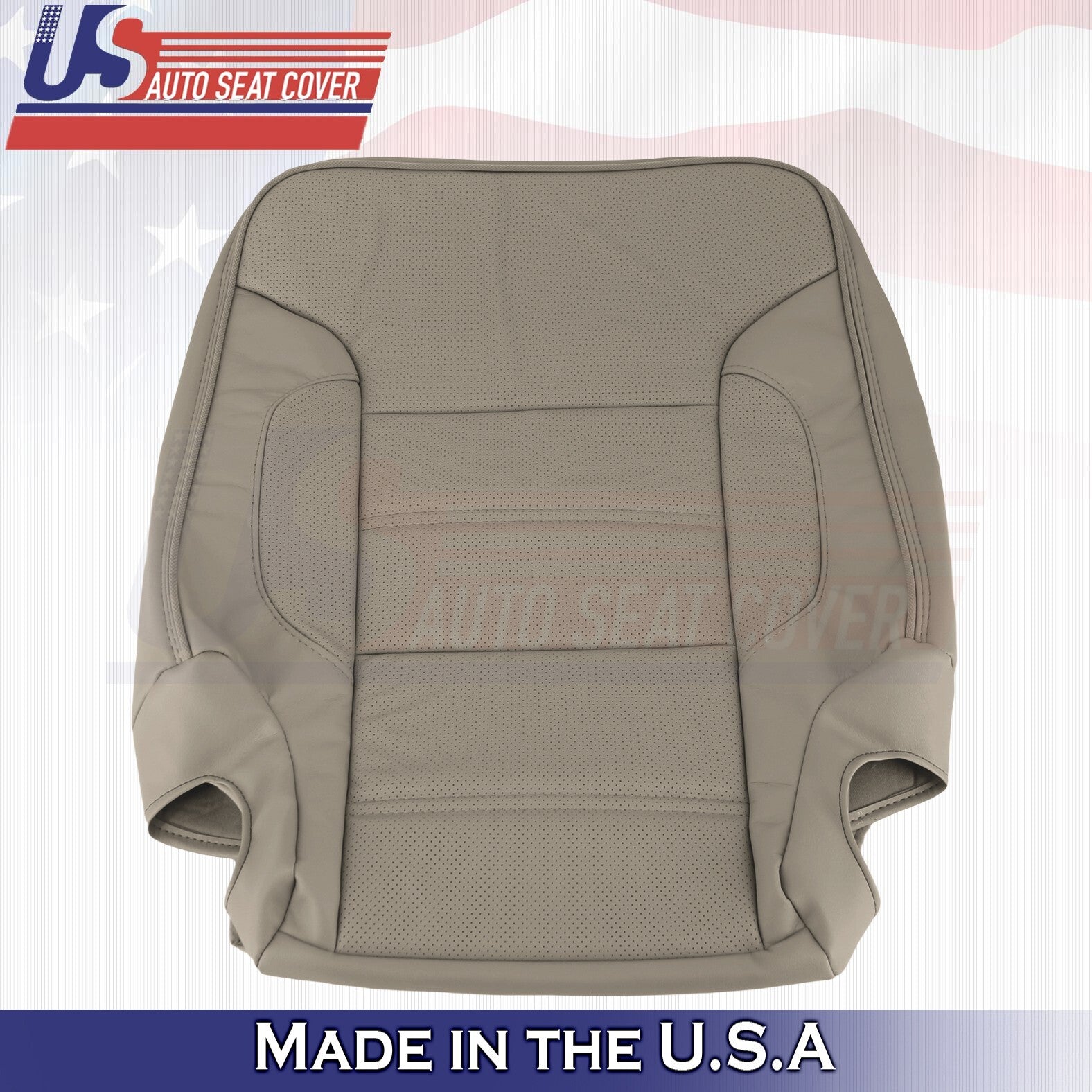 2014 to 2019 For GMC Sierra Denali Rear Passenger Top &Bottom Leather Covers Tan