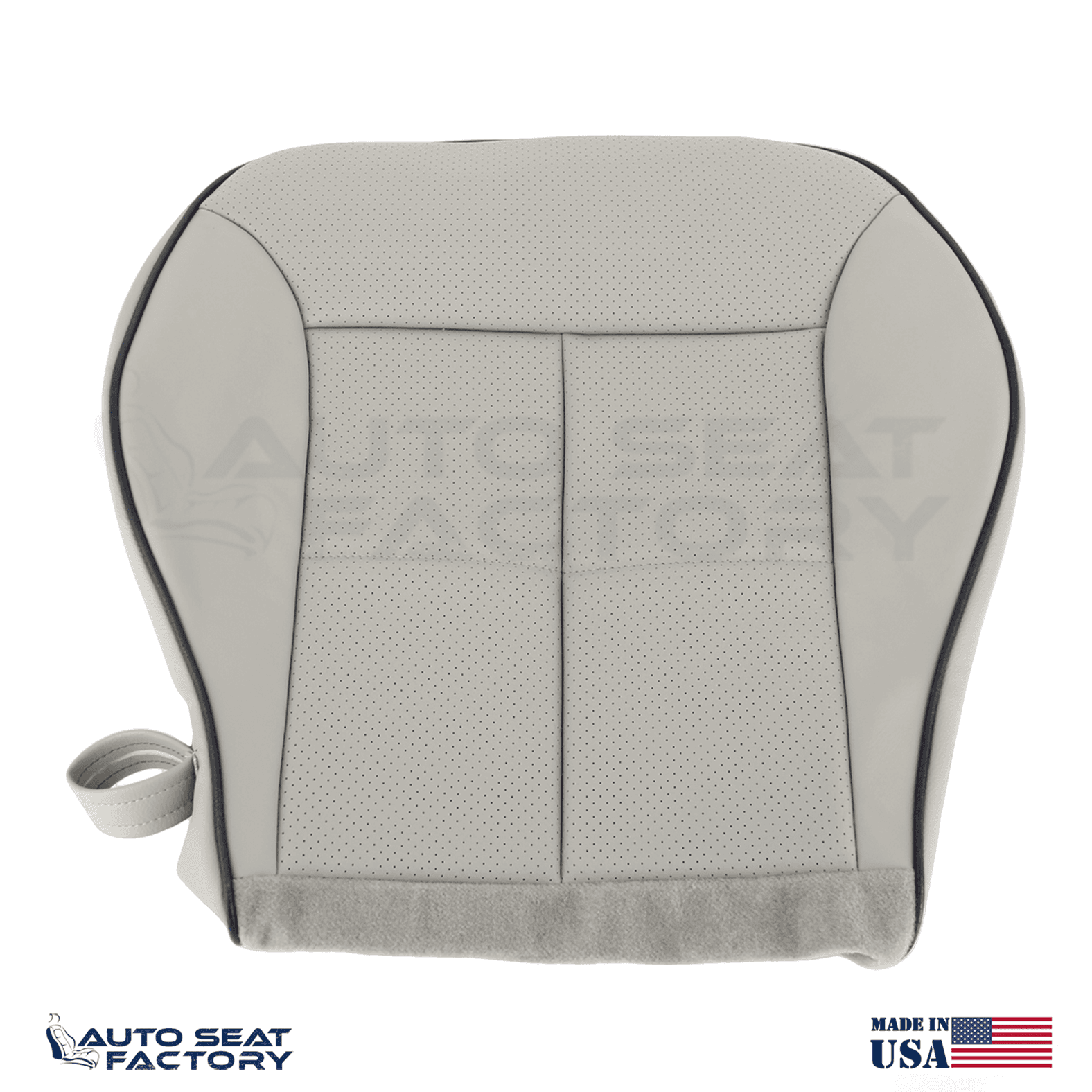 Fits 2007 - 2010 Lincoln MKX Front Perf. Bottom Gray Leather Seat Covers +Piping