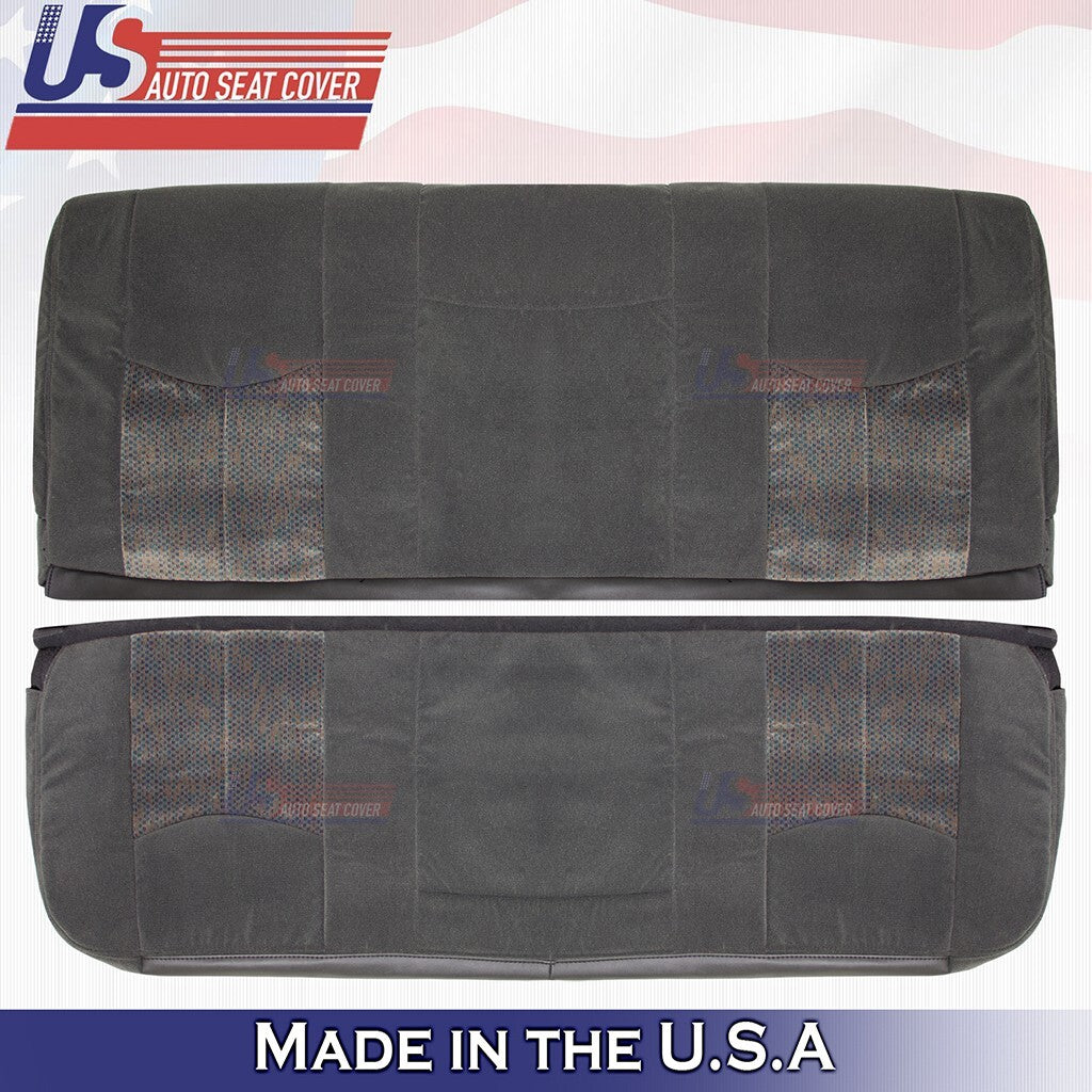 2003 to 2007 For Chevy Silverado Rear Bench Top &Bottom Cloth Cover Dark Gray