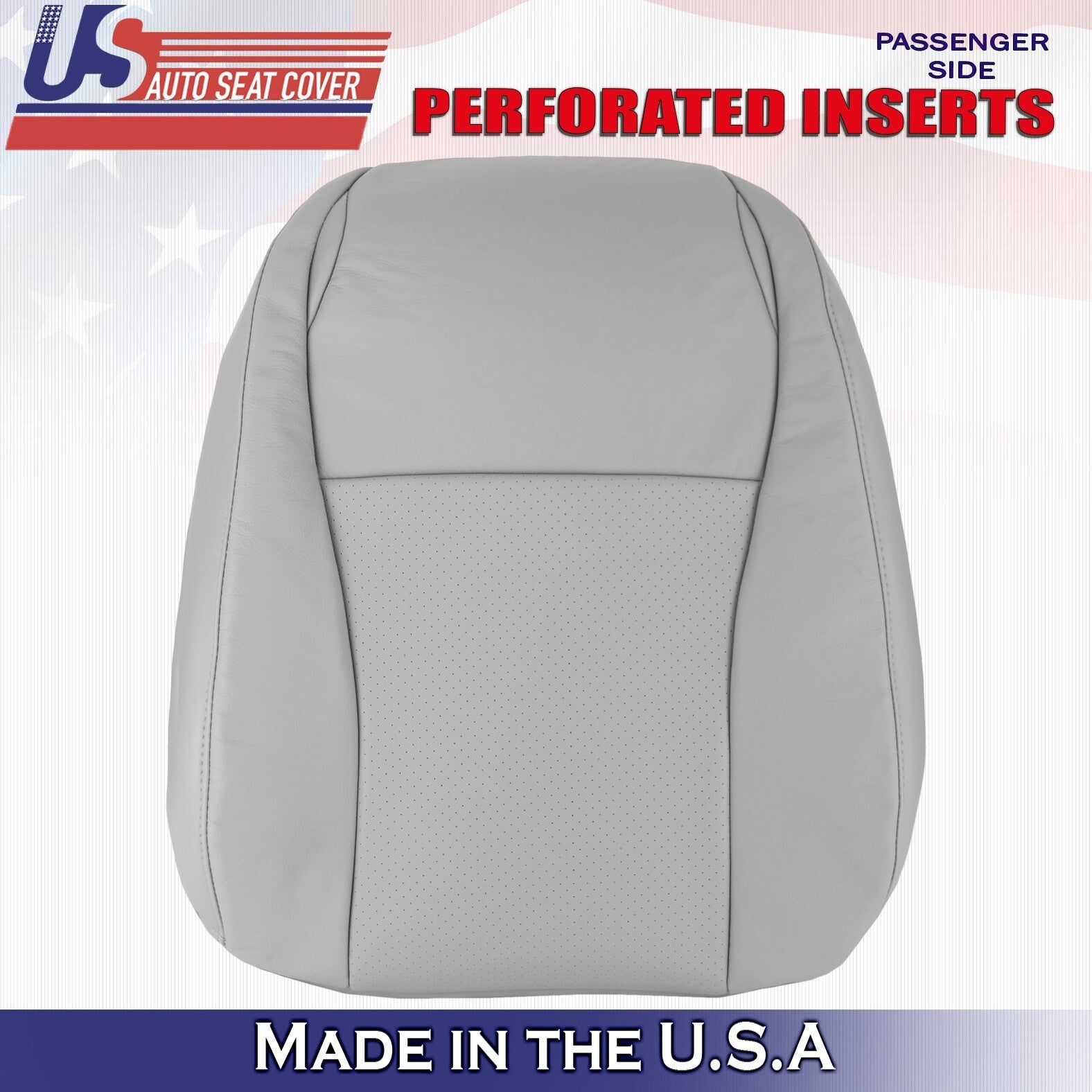 2004 2005 For Toyota Highlander Passenger Top Perforated Leather Seat Cover Gray
