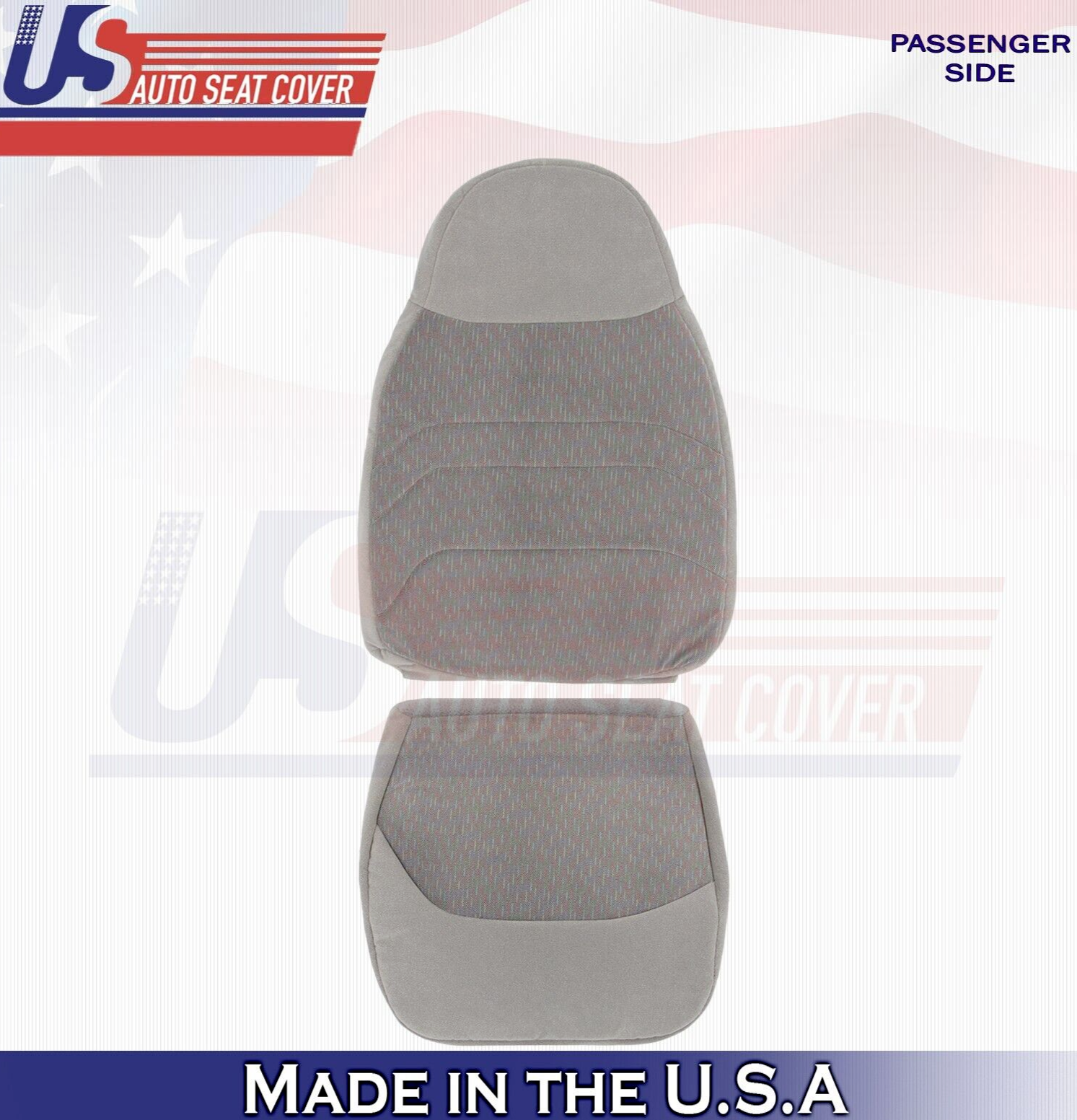 1997 For Ford F150 F250 F350 XLT Passenger Top & Bottom Cloth Seat Covers Gray