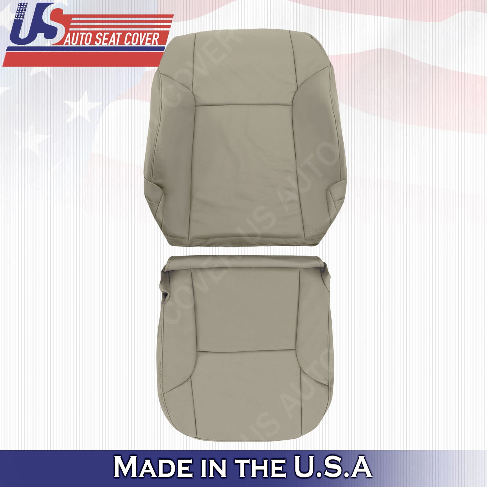 For 2003 to 2009 Toyota 4Runner Passenger Top & Bottom Leather Seat Cover Taupe
