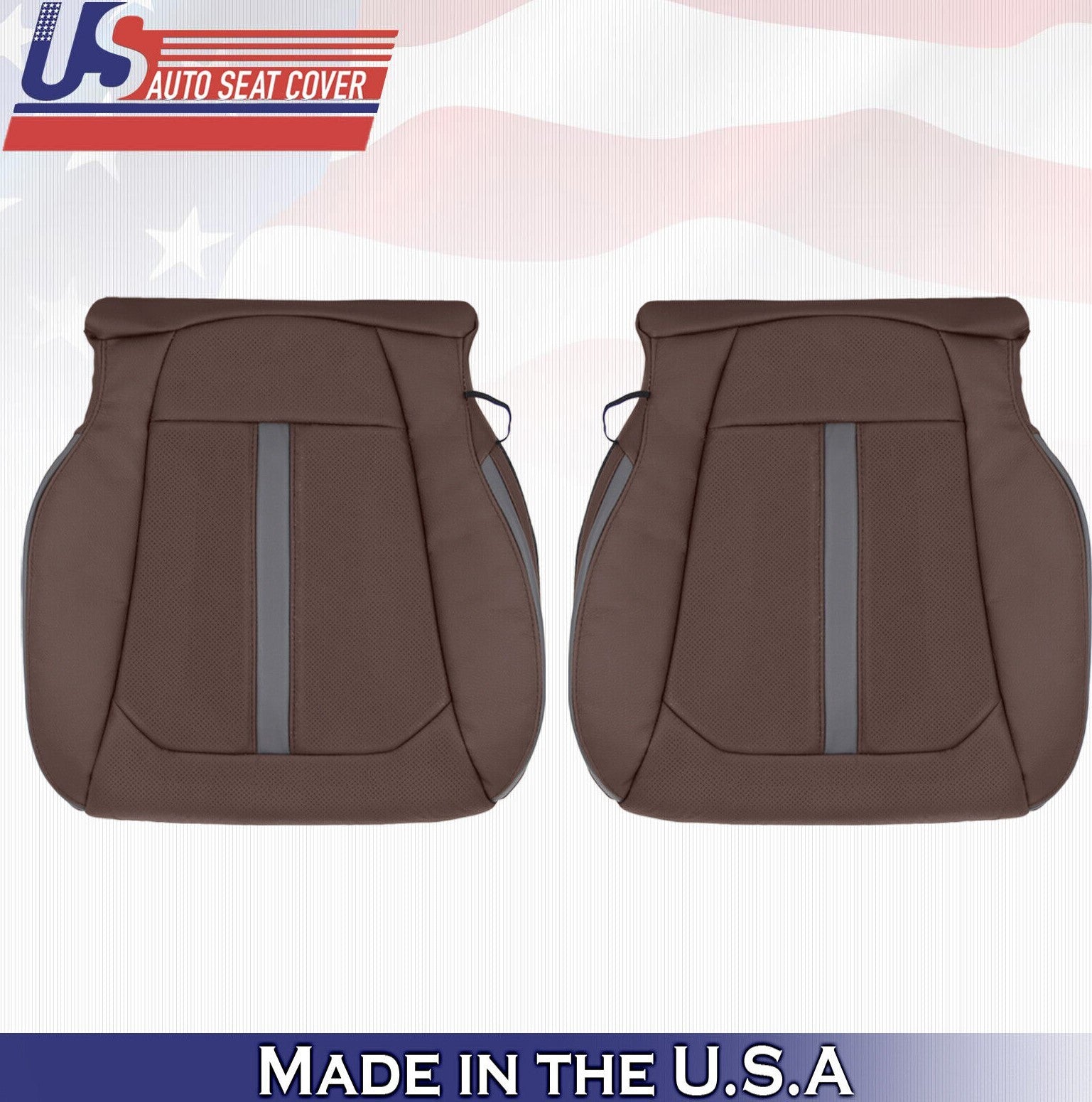 2020 For Ford F150 Platinum Driver & Passenger Bottom Leather Seat Covers Brown