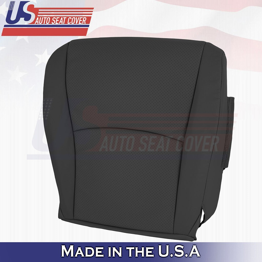 2004 to 2007 Fits Toyota Highlander Driver Top & Bottom Leather Seat Cover Black
