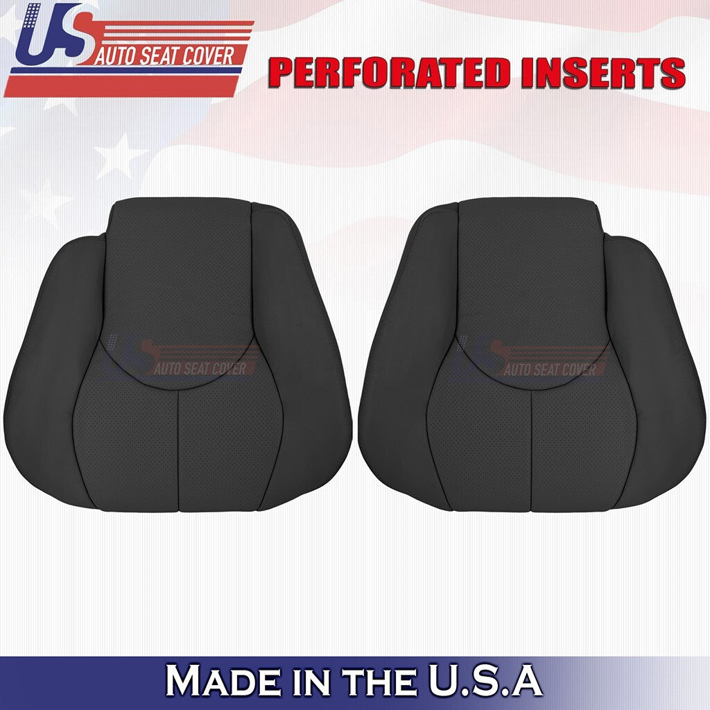 1996 to 2002 Fits Mercedes Benz SL320 Front Set Bottoms &Tops Leather Cover BLK