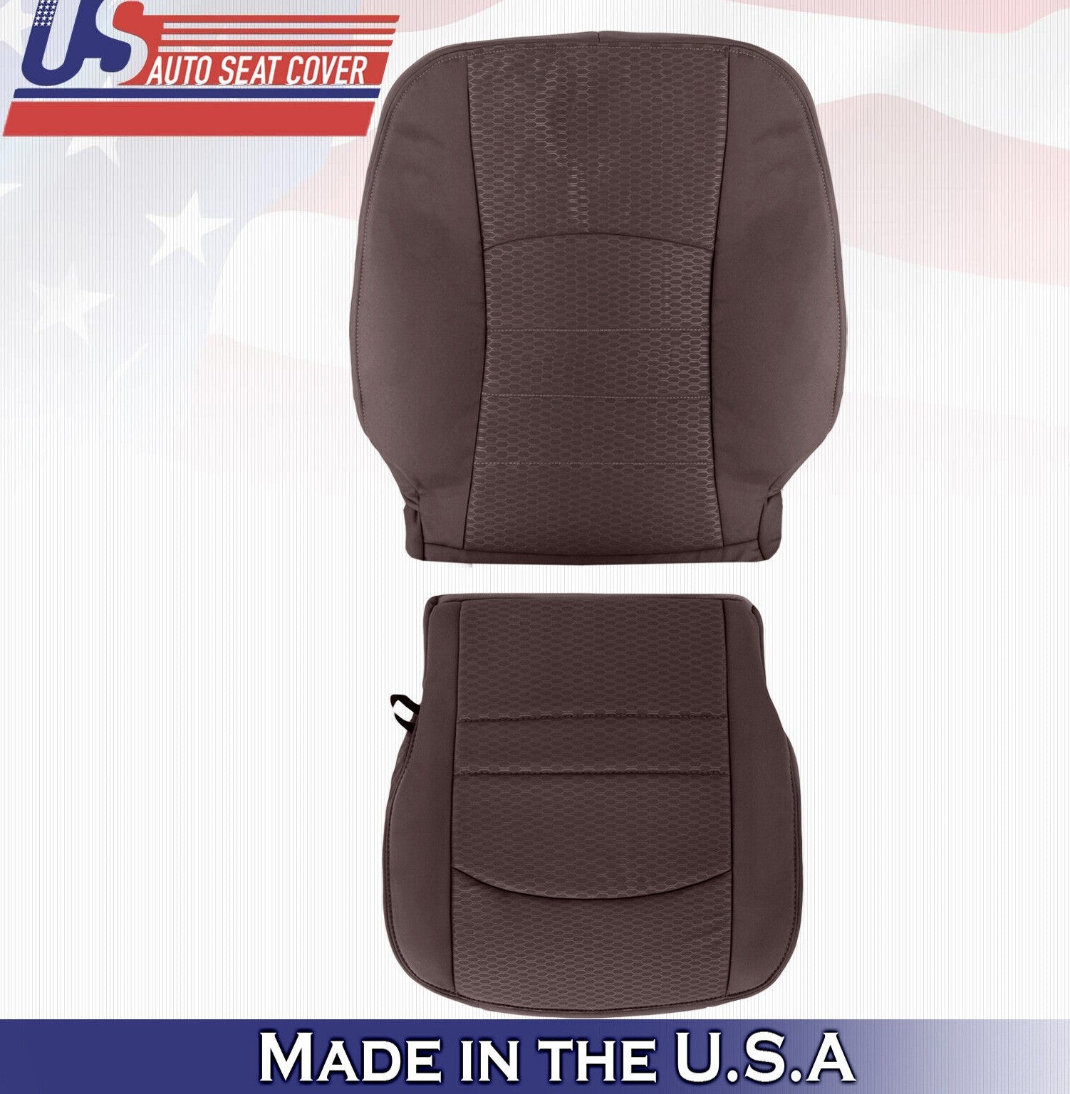 2013 to 2018 For Dodge Ram 5500 SLT Driver Top & Bottom Cloth Seat Covers Brown