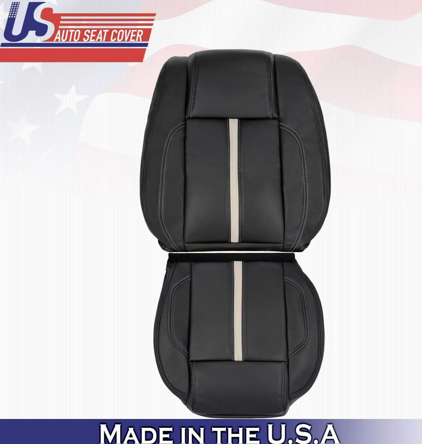 2011 2012 For Ford Mustang Gt Coupe Driver Top & Bottom Leather Seat Covers BLK