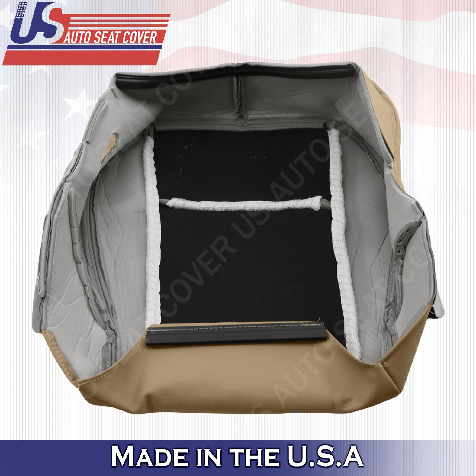 2003 to 2007 Fits Cadillac CTS Passenger Bottom Leather Seat Cover Tan