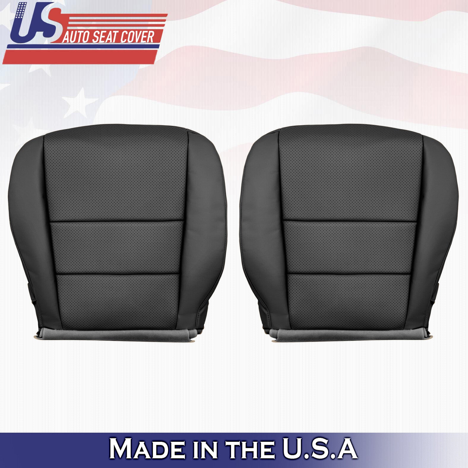 2005 2006 2007 2008 Fits Acura RL Driver & Passenger Bottoms Leather Cover Ebony