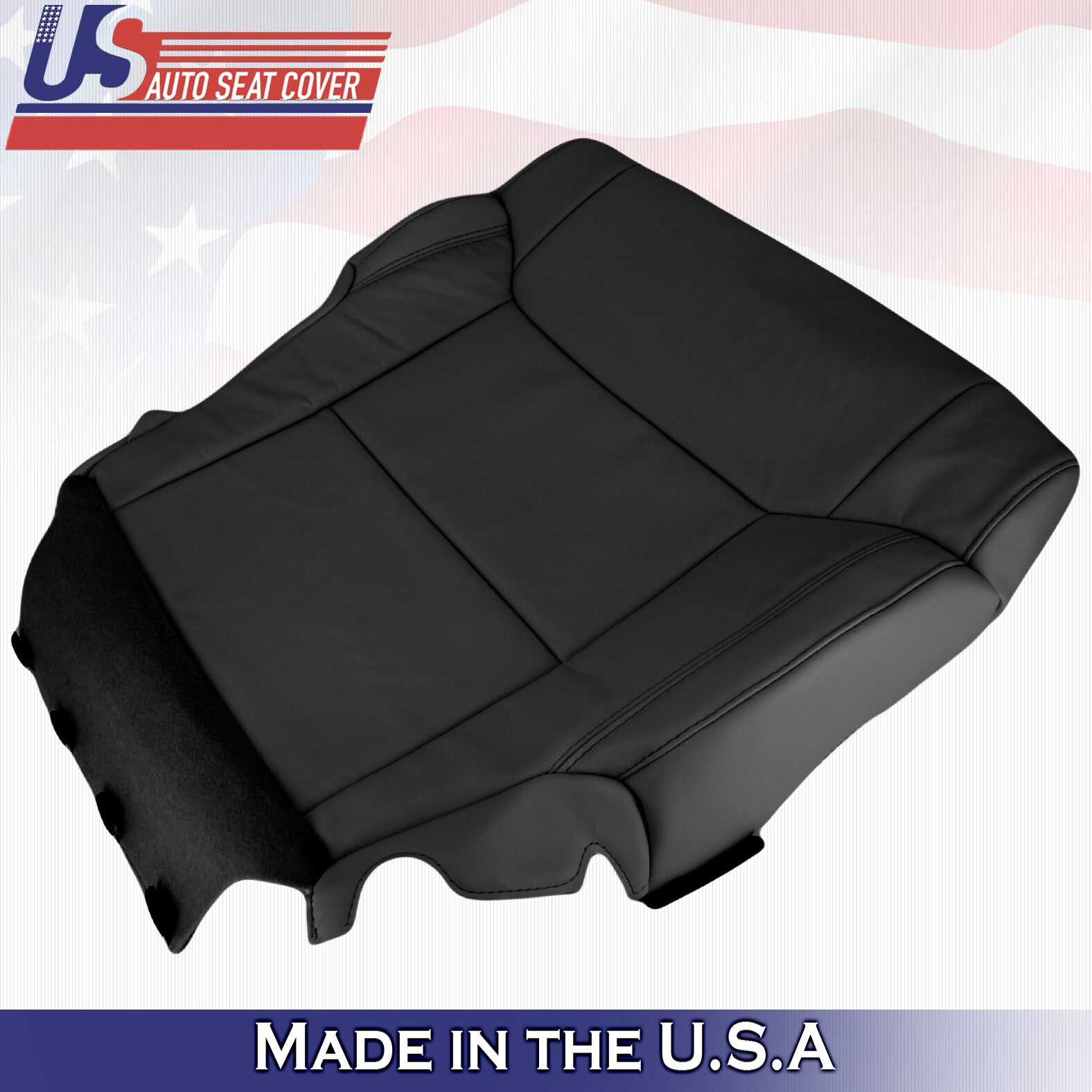 Fits 2014 to 2020 Toyota Tundra Front Passenger Bottom Leather Seat Cover Black