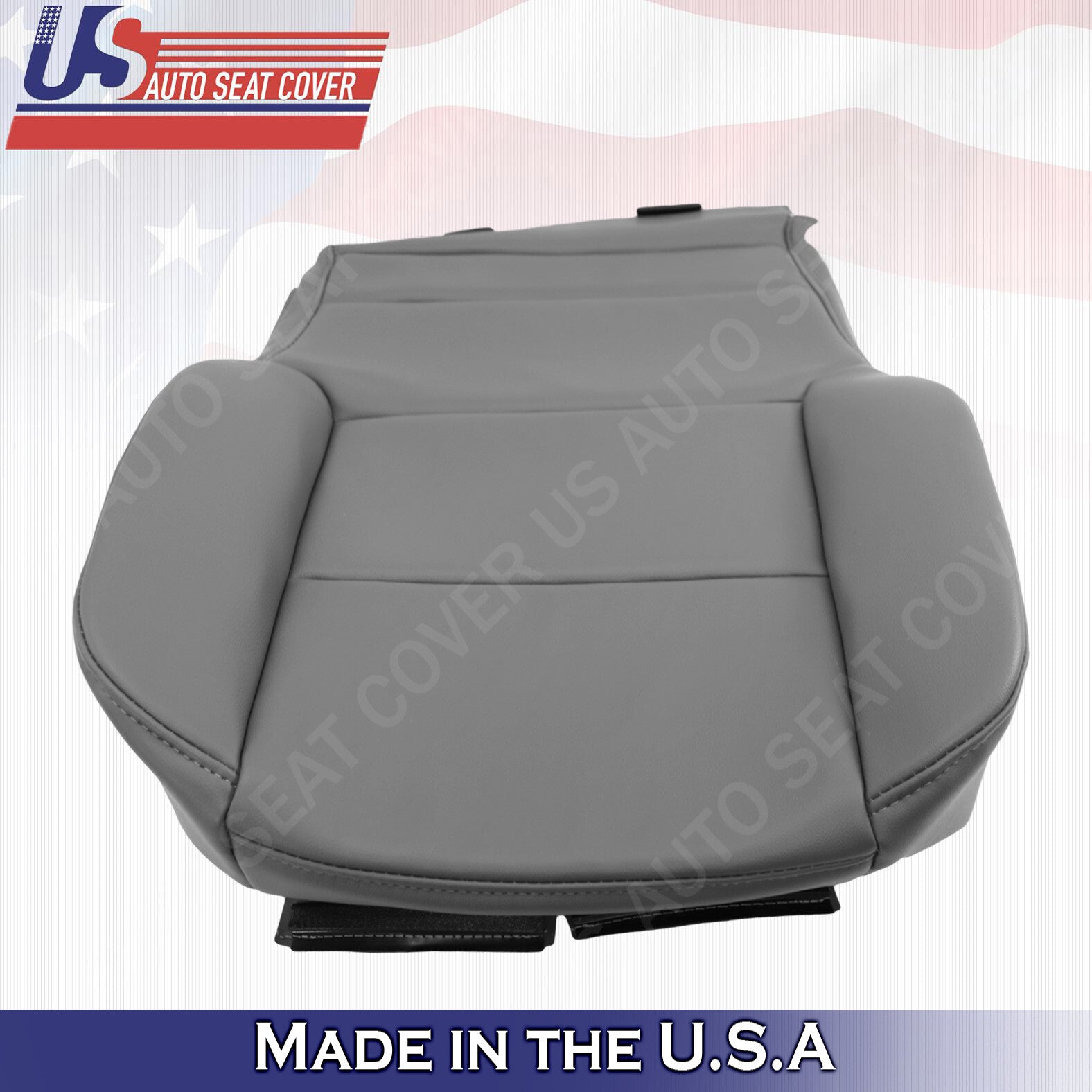 2014 to 2019 Fits Chevy Silverado WT Passenger Bottom Vinyl Seat Cover Gray