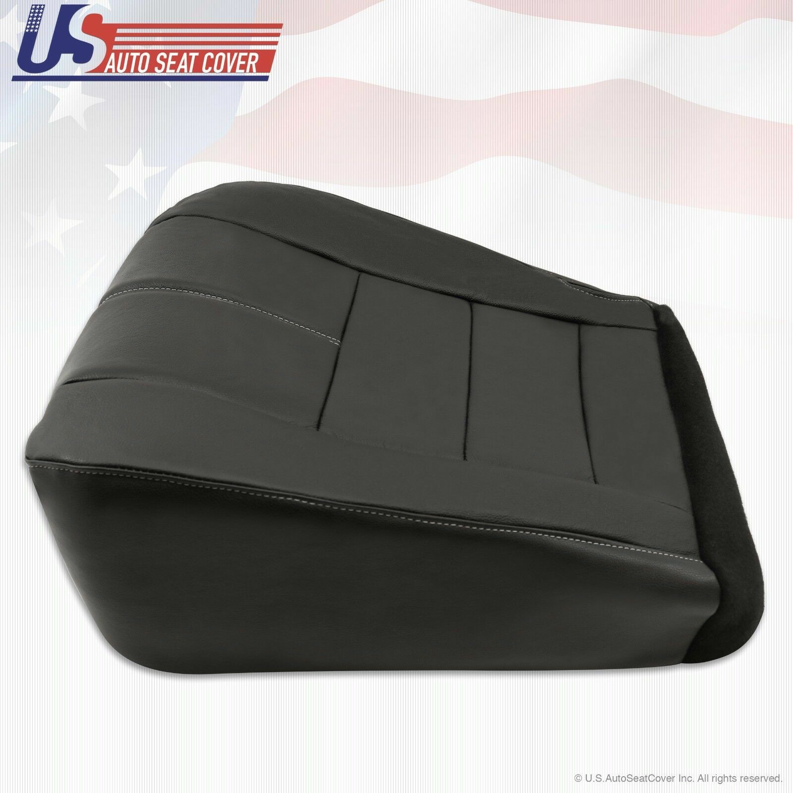 2008-2010 Ford F-250 F-350 F-450 F-550 Passenger Bottom Leather Seat Cover BLACK