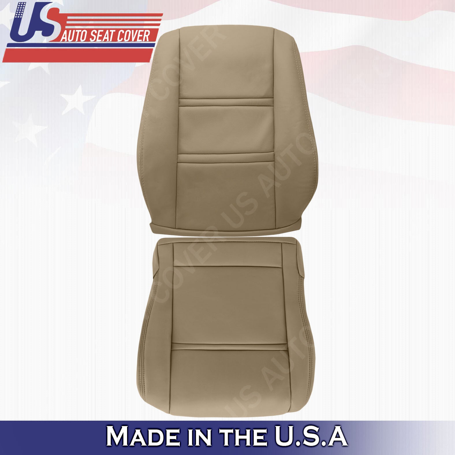 1990 to1997 Toyota Land Cruiser Front Driver & Passenger Seat Covers Leather Tan