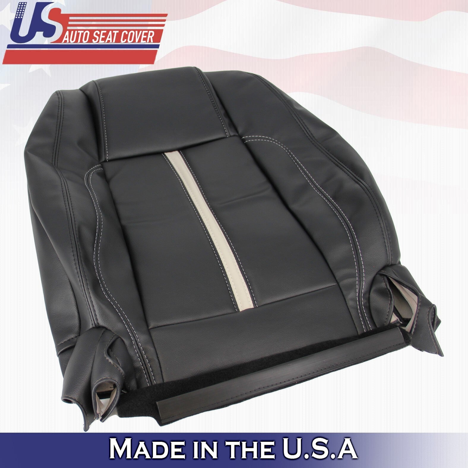 2013 2014 For Ford Mustang Gt Coupe Driver & Passenger Top Leather Covers Black