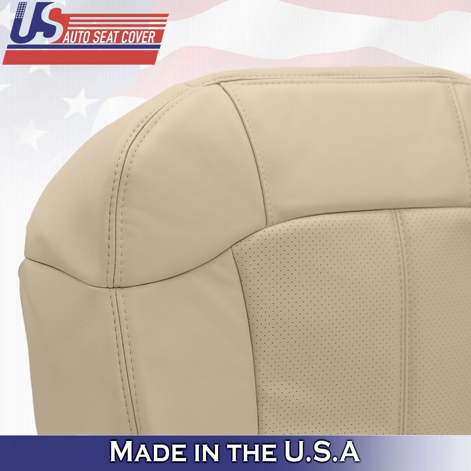 Driver Top & Bottom Leather Seat Cover Tan Fits 1999-2002 Cadillac Escalade