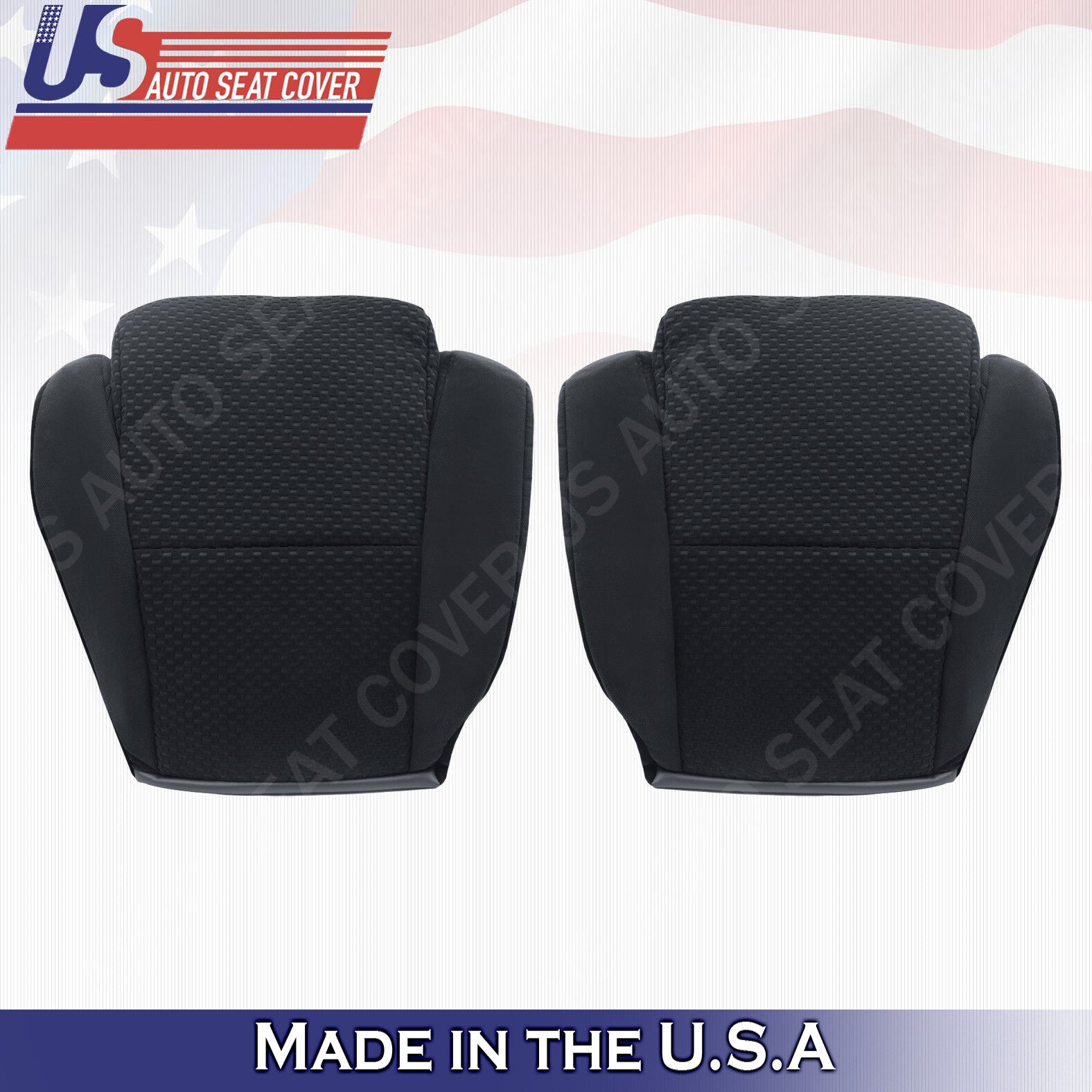 Driver & Passenger Bottom Cloth Seat Cover Black For 2007 to 2012 Toyota Tundra