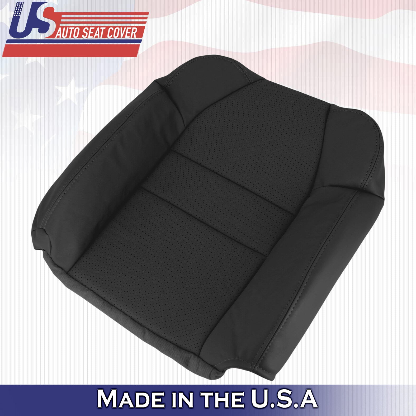 2003 For Acura MDX Driver Side Top & Bottom Synthetic Leather Seat Covers Black