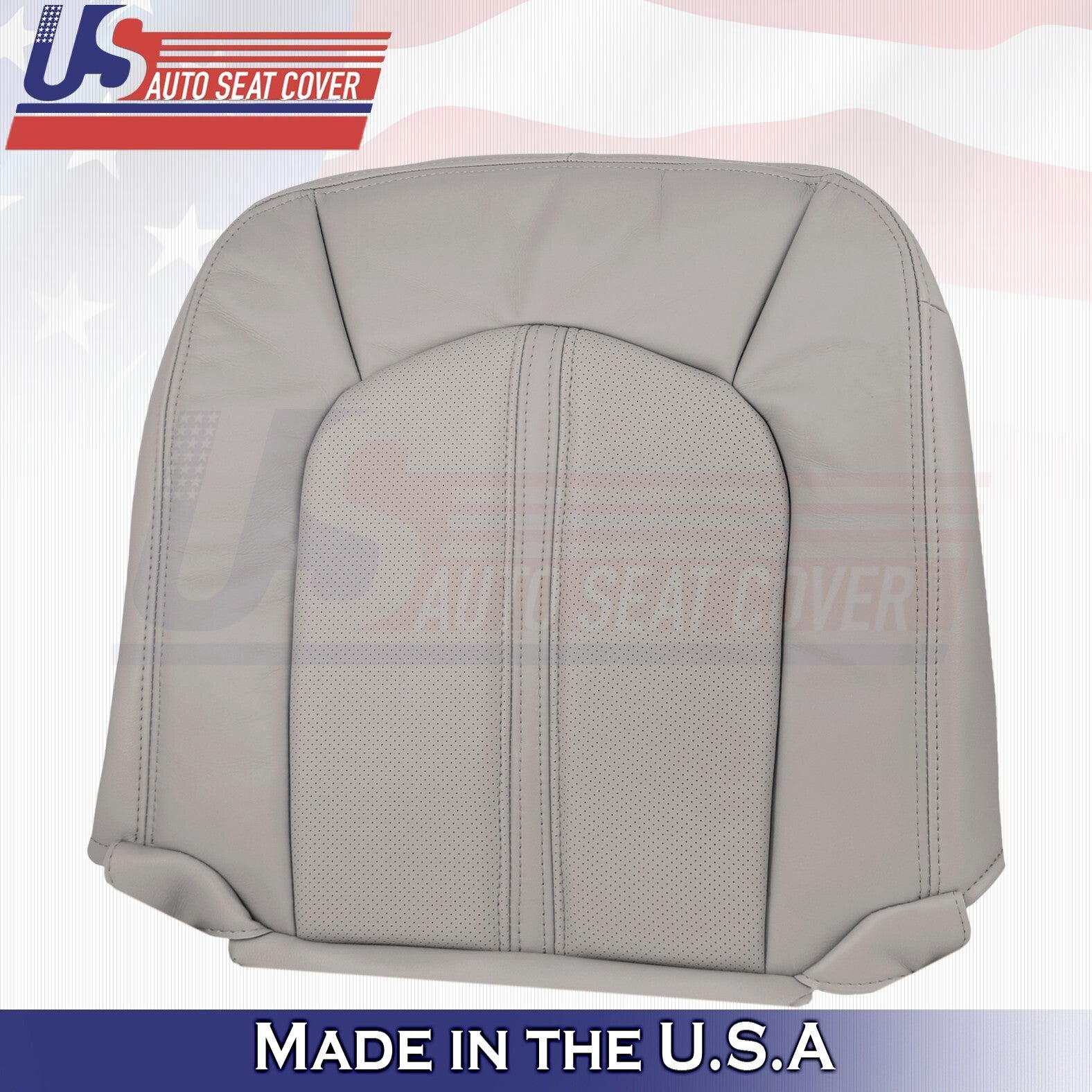 2008 to 2013 For Cadillac CTS Driver & Passenger Bottom Leather Seat Covers Gray