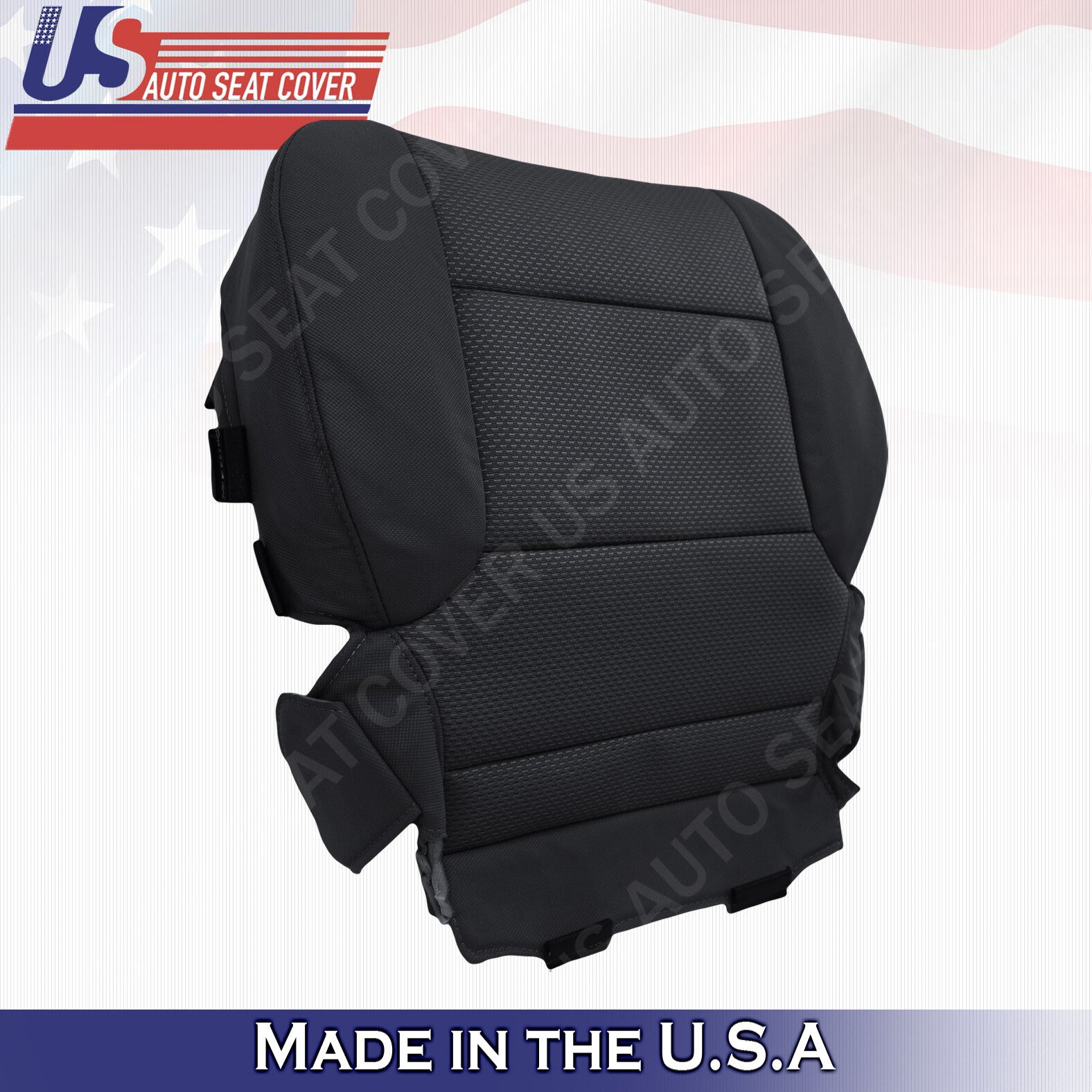 Passenger Bottom Cloth Seat Cover Ebony Black 2014 to 2018 Chevy Silverado 1500