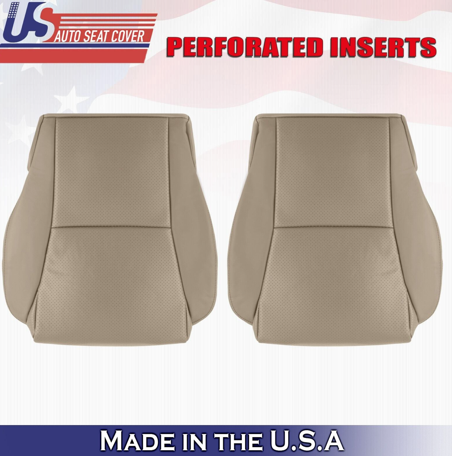 2005 For Toyota Solara Convertible Driver & Passenger Bottom Leather Covers Tan