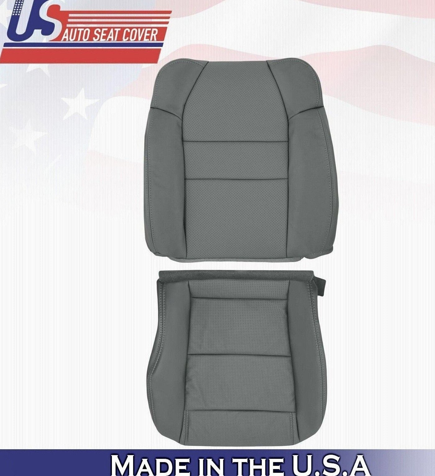 2004 2005 2006 For Acura MDX Passenger Top & Bottom Leather Seat Covers Gray