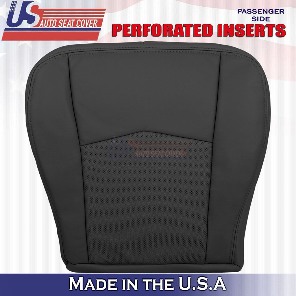 2004 to 2009 Fits Cadillac SRX Driver & Passenger Bottoms Leather Cover Black