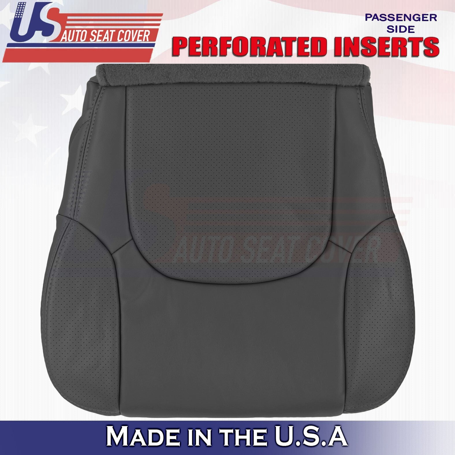 2005 to 2021 For Nissan Frontier Passenger Top & Bottom Leather Seat Covers BLK