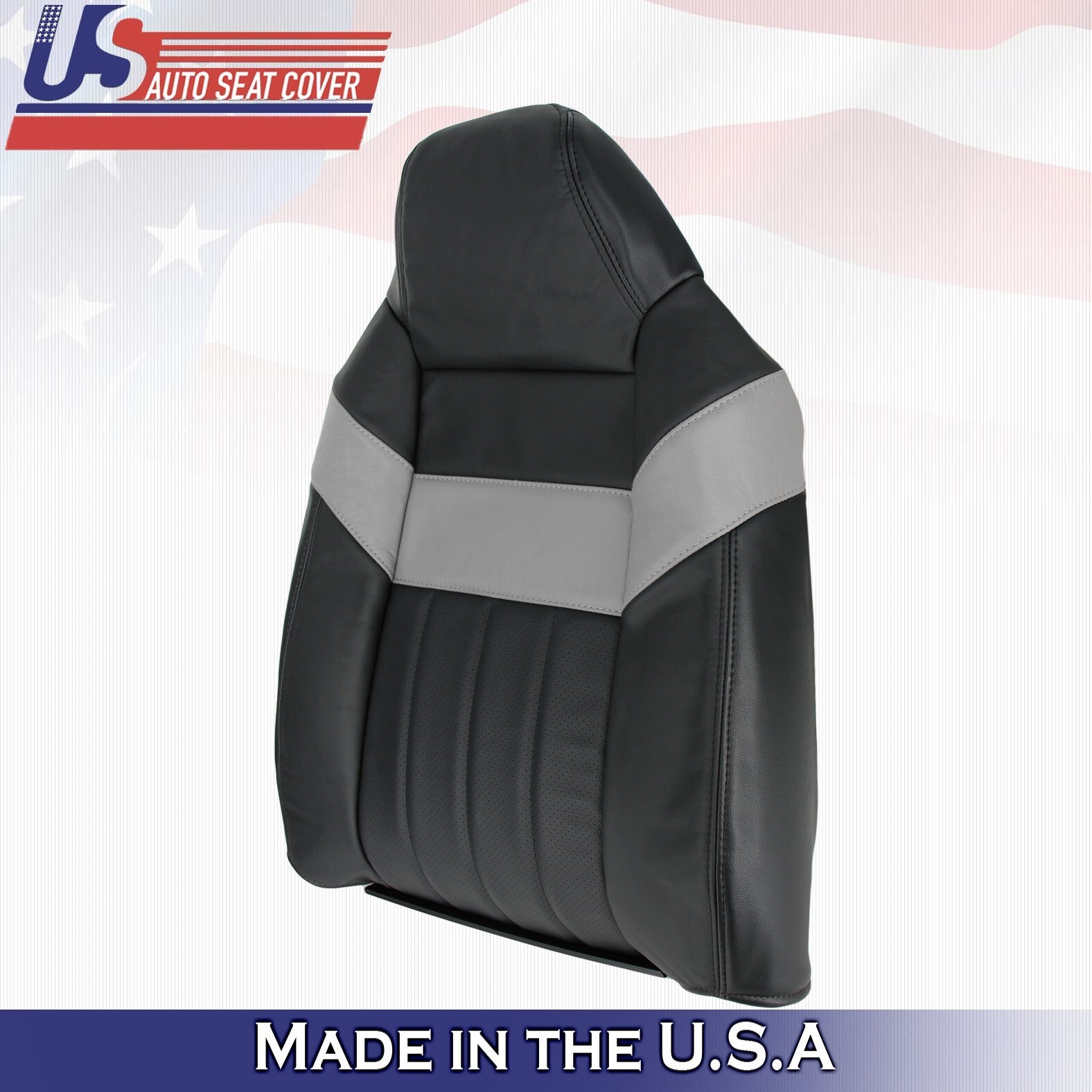 2005 For Ford F250 F350 Harley Davidson Driver Top & Bottom Leather Covers Black