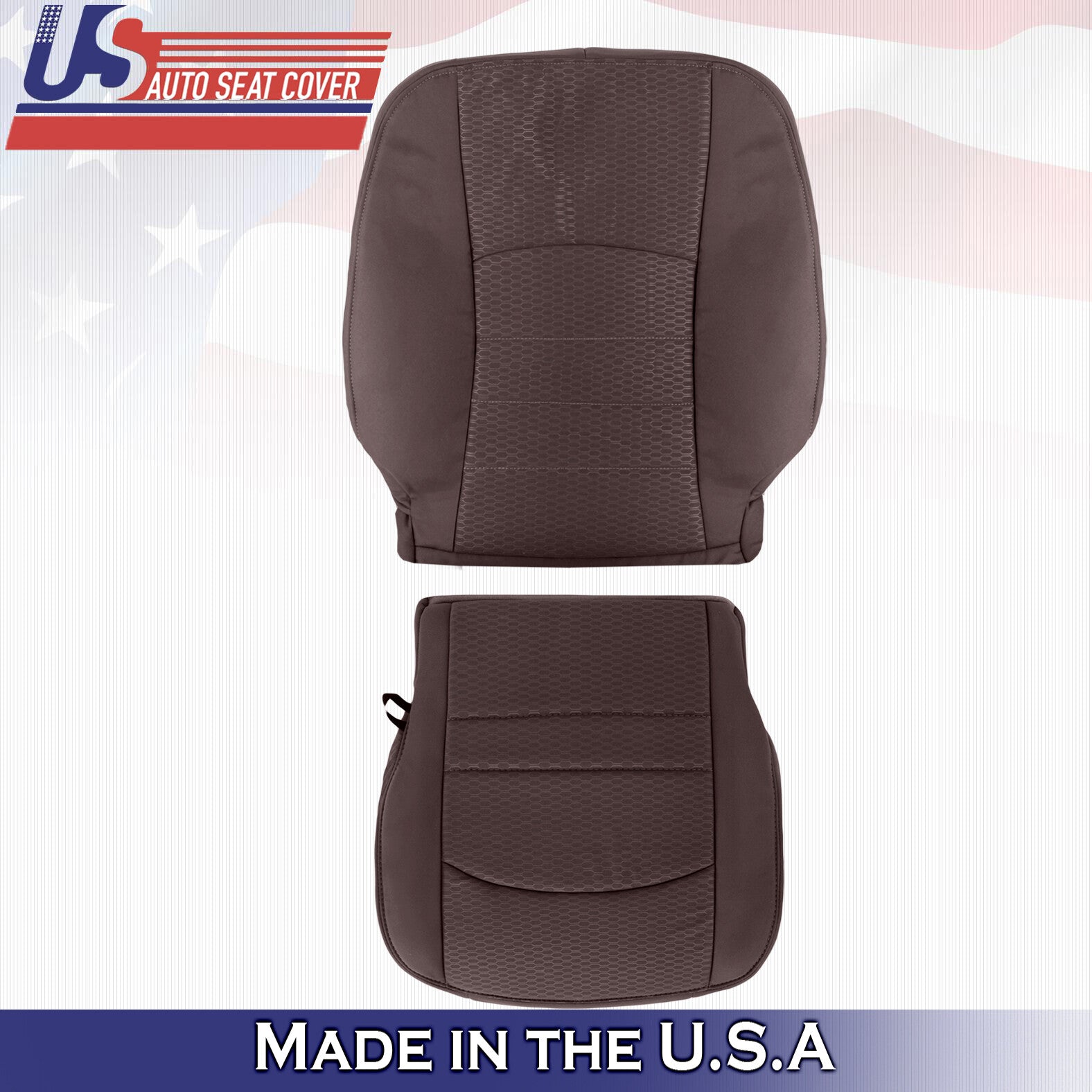 2013 to 2018 For Dodge Ram 1500 SLT Driver Top & Bottom Cloth Seat Covers Brown